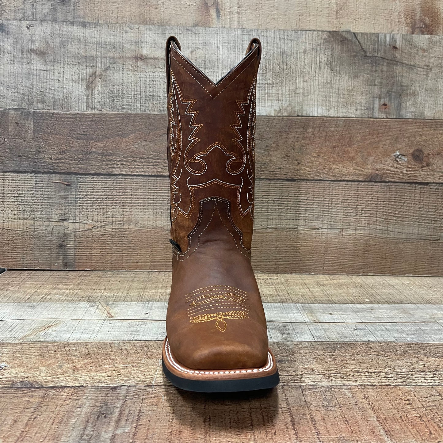 Men's Western Rodeo Cowboy Genuine Leather Boots Square Toe Est.387