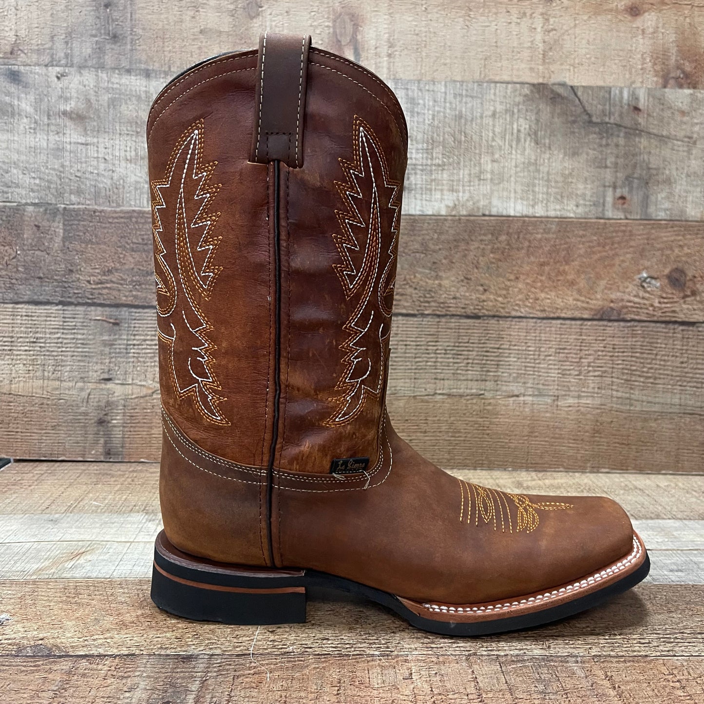 Men's Western Rodeo Cowboy Genuine Leather Boots Square Toe Est.387