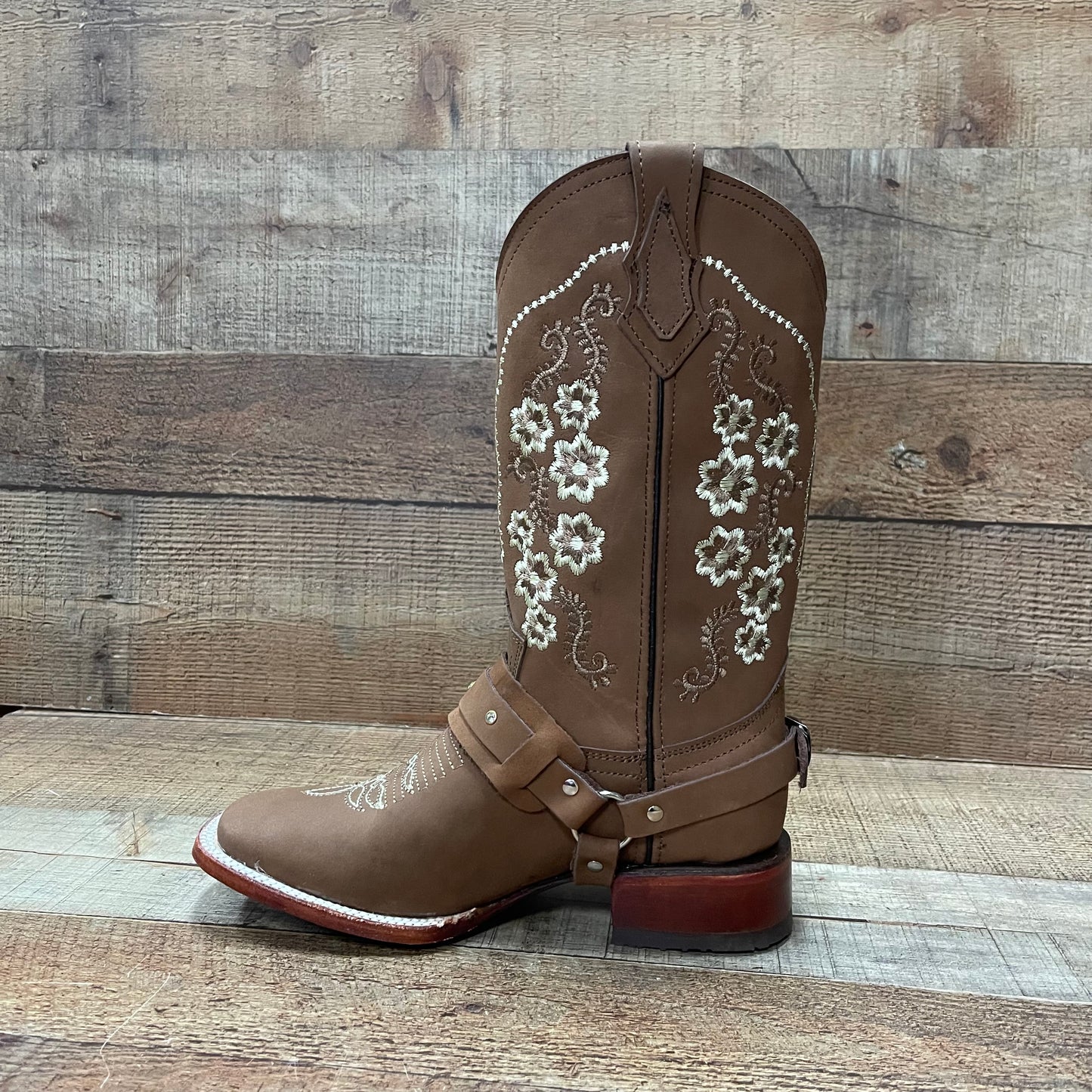 Women's Western Cowgirl Genuine Leather Boots With Detachable Harness Bota Vaquera Dama Est.100