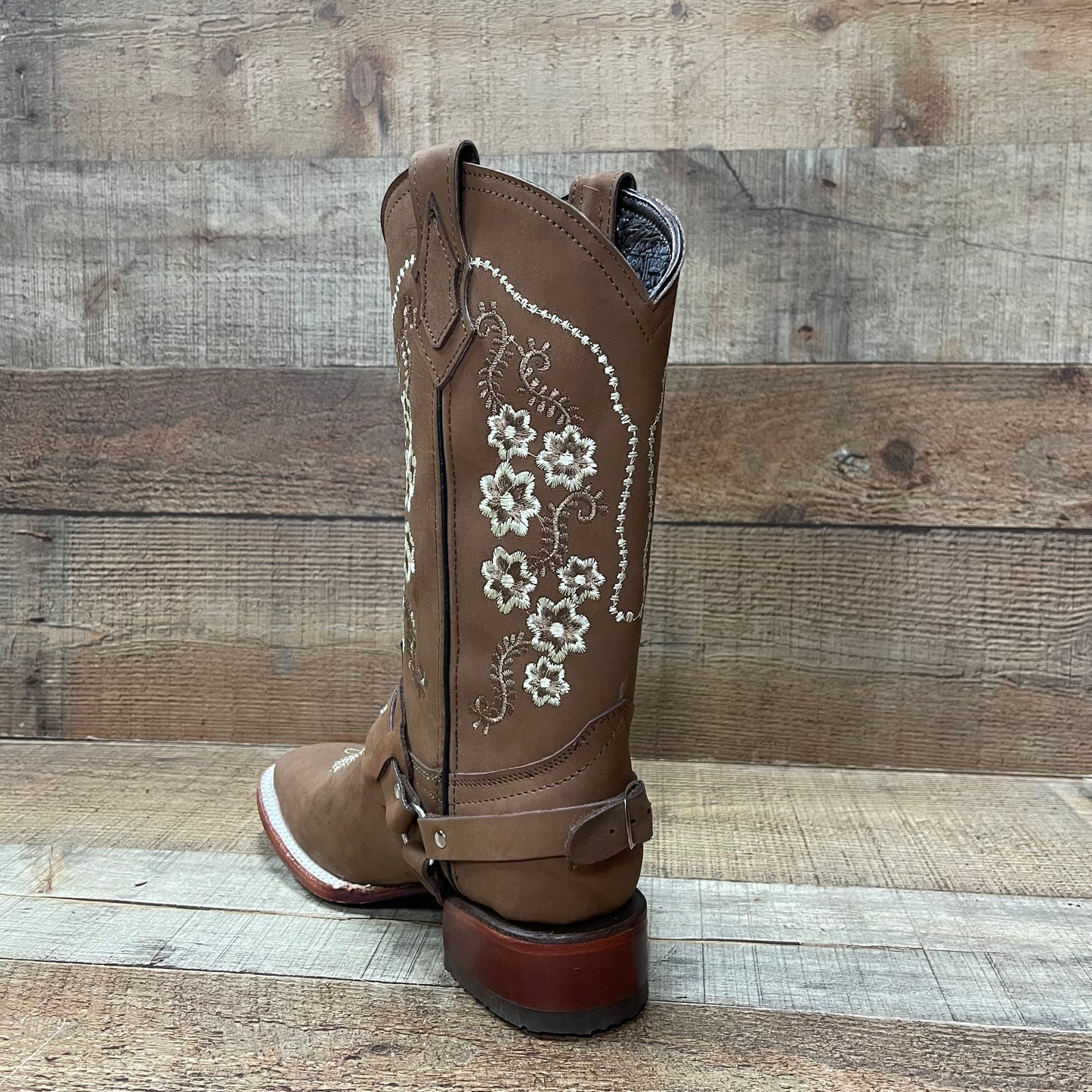 Women's Western Cowgirl Genuine Leather Boots With Detachable Harness Bota Vaquera Dama Est.100