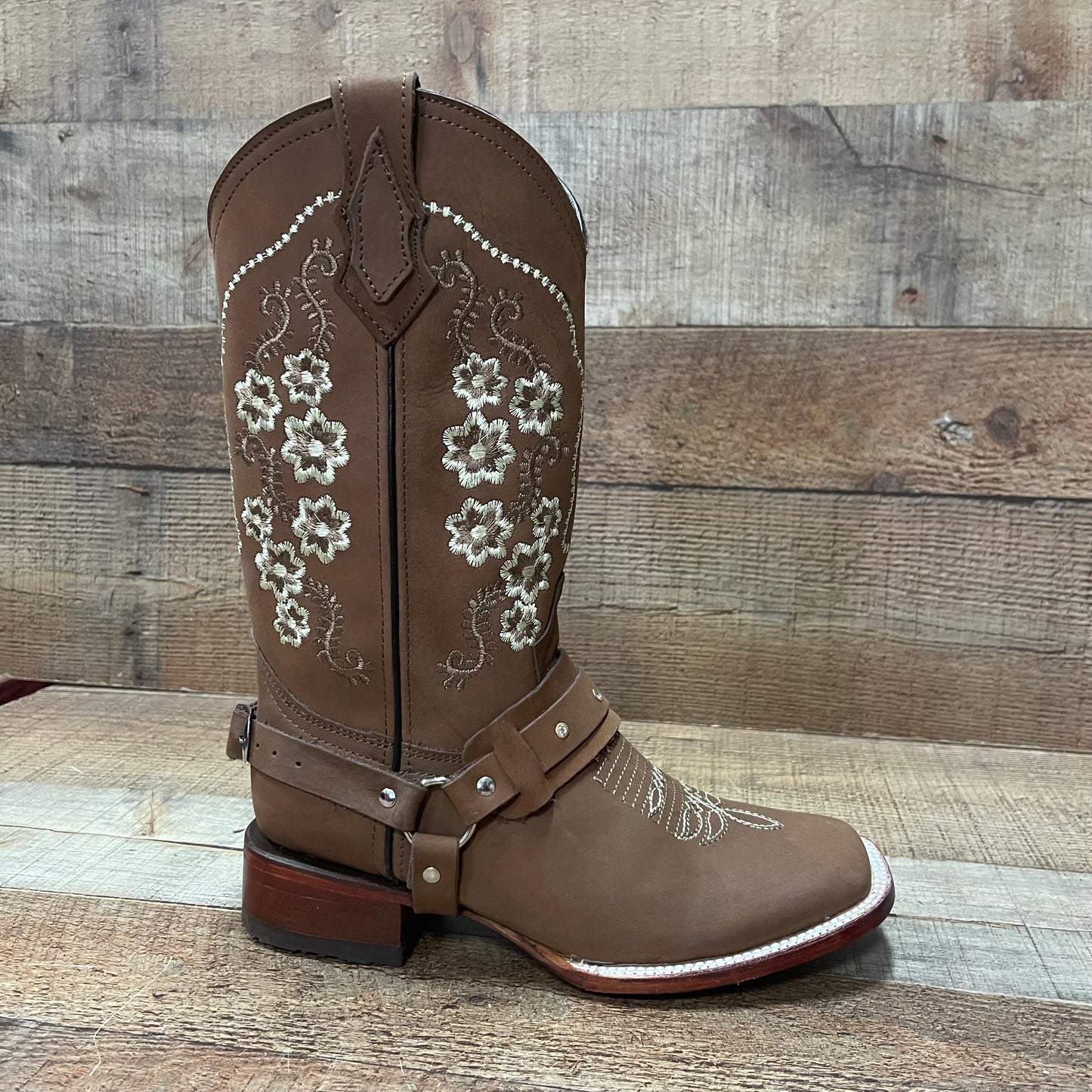 Women's Western Cowgirl Genuine Leather Boots With Detachable Harness Bota Vaquera Dama Est.100