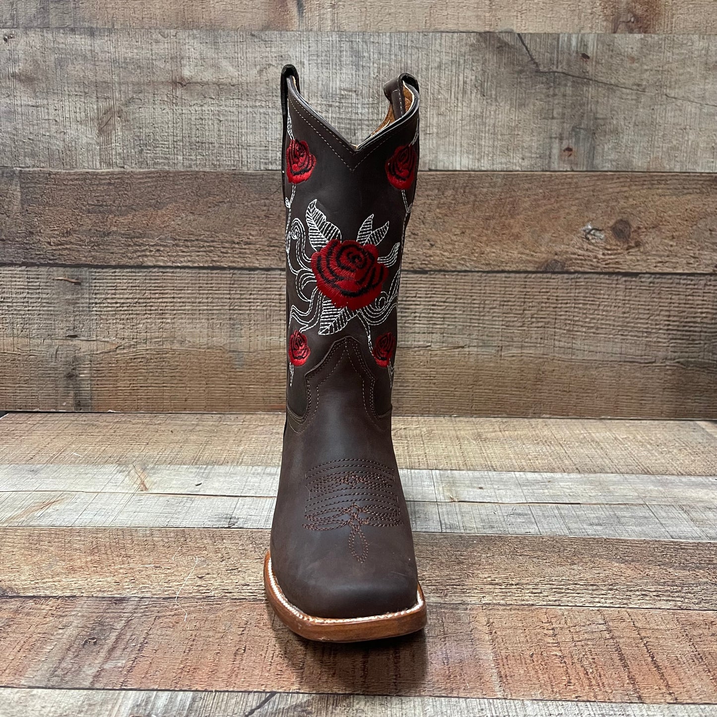 Women's Western Cowgirl Boots Cubans Heel Brown Est.953 Dama Krazy Cafe