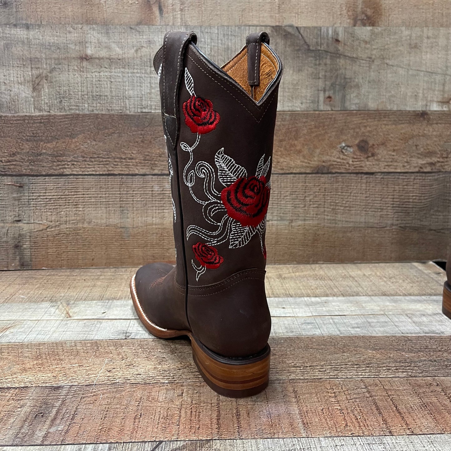 Women's Western Cowgirl Boots Cubans Heel Brown Est.953 Dama Krazy Cafe