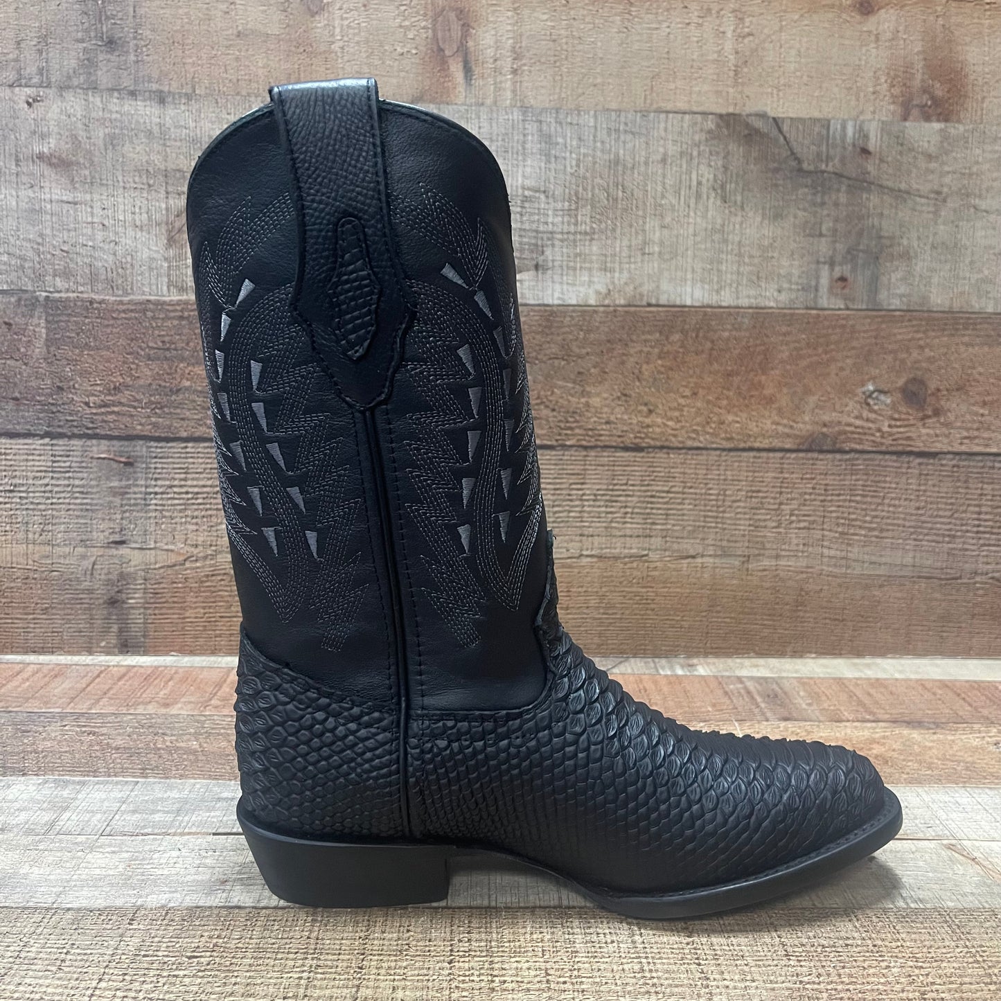 Men's Western Cowboy Pointy Boot Genuine Leather with Python Print Est.096 Piton Puntal