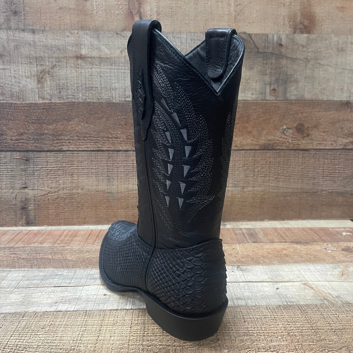 Men's Western Cowboy Pointy Boot Genuine Leather with Python Print Est.096 Piton Puntal