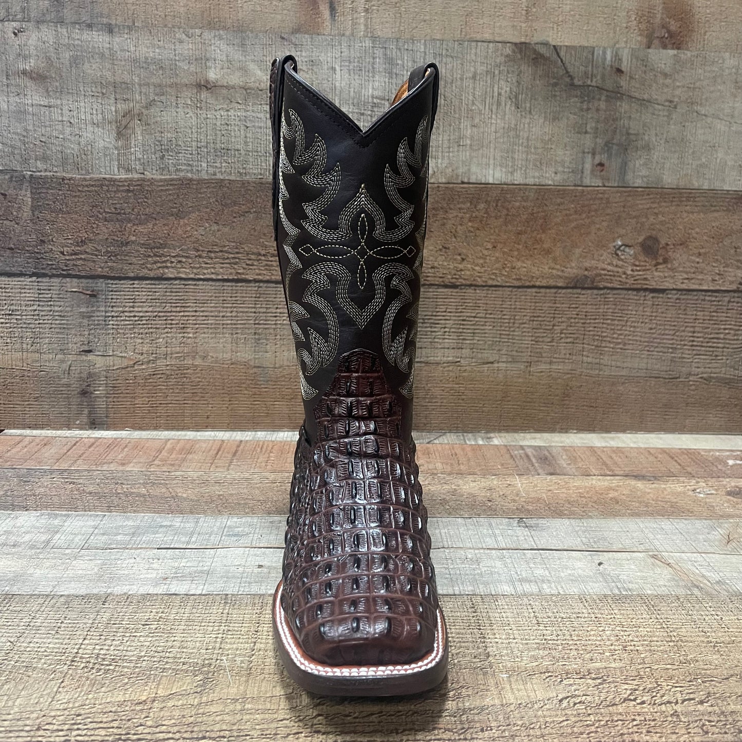 Men's Western Cowboy Genuine Leather with Crocodile Loin Print Est.720 Lomo Cocodrilo