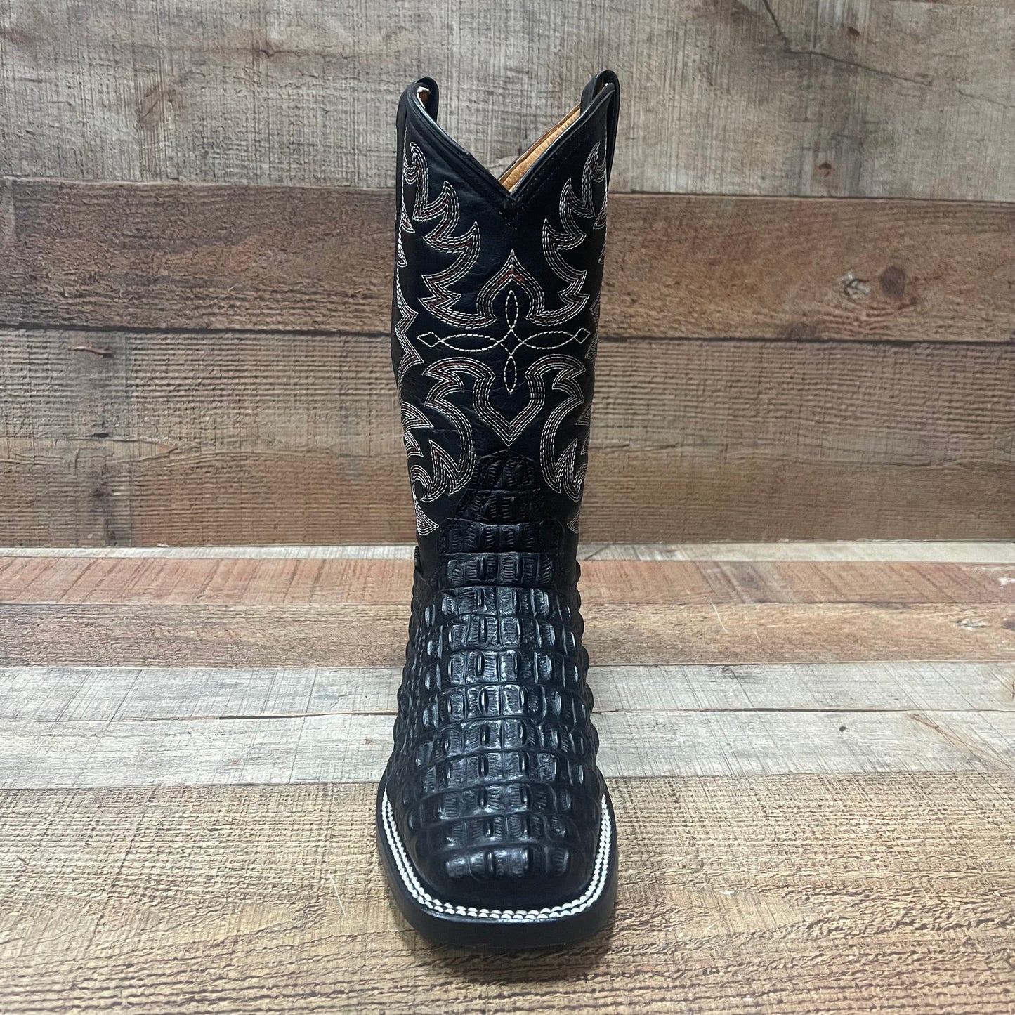 Men's Western Cowboy Genuine Leather with Crocodile Loin Print Est.720 Lomo Cocodrilo
