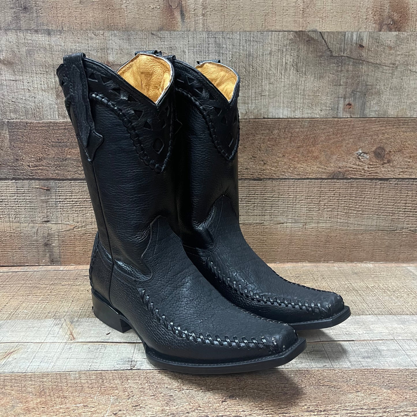 Men's Rodeo Cowboy Boots Bull Neck Leather Bota Cuello de Toro Est.045