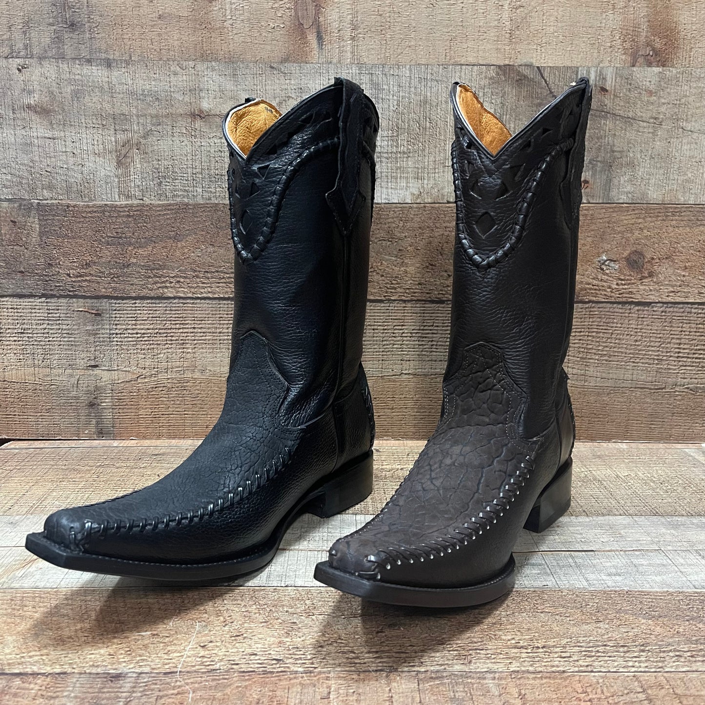 Men's Rodeo Cowboy Boots Bull Neck Leather Bota Cuello de Toro Est.045