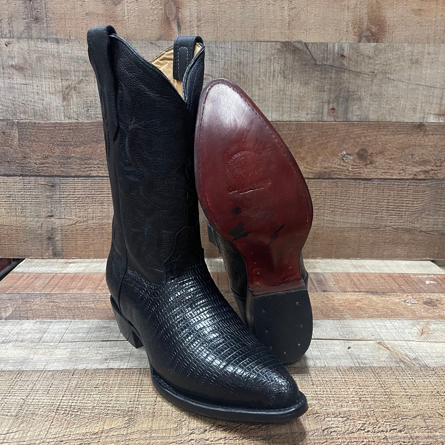 Men's Cowboy Boots Lizard Print Genuine Leather Western Est. 099 Lizard