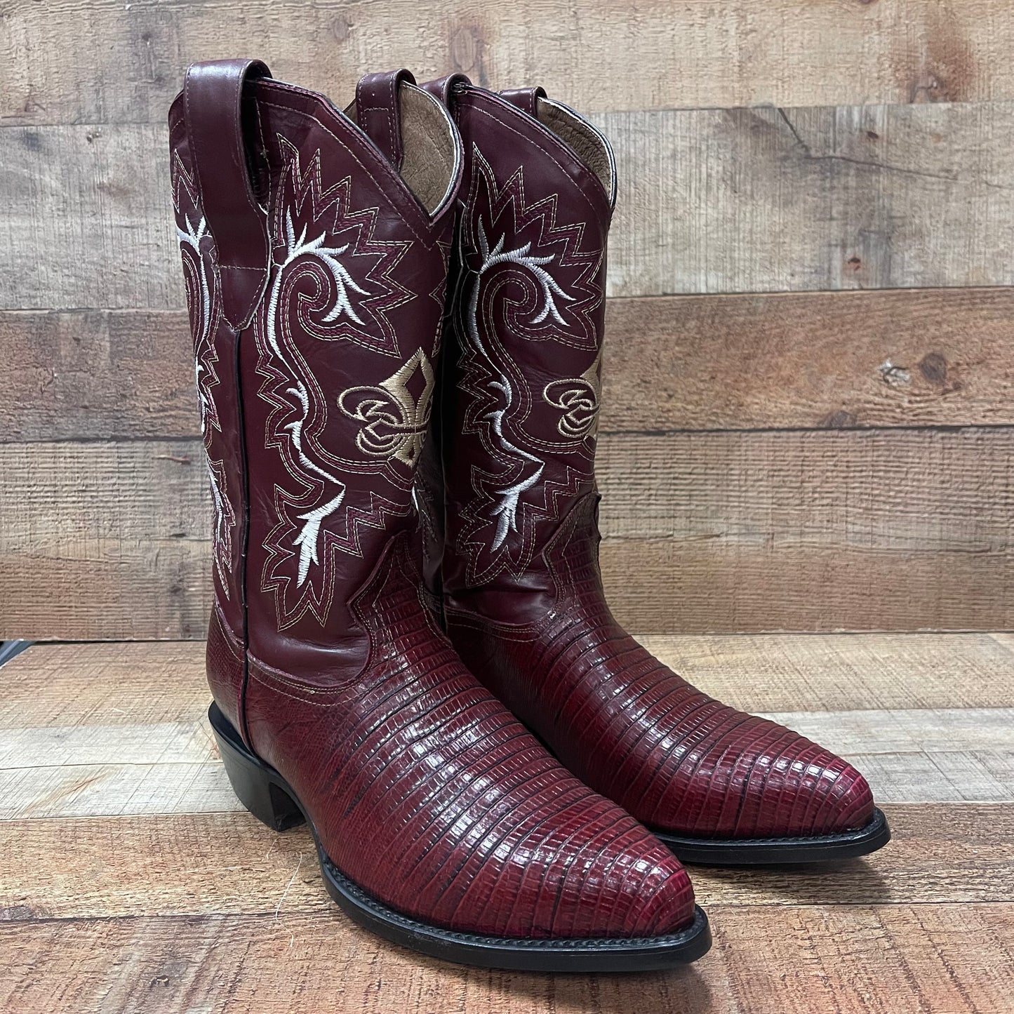 Men's Cowboy Boots Lizard Print Genuine Leather Western Est. 099 Lizard