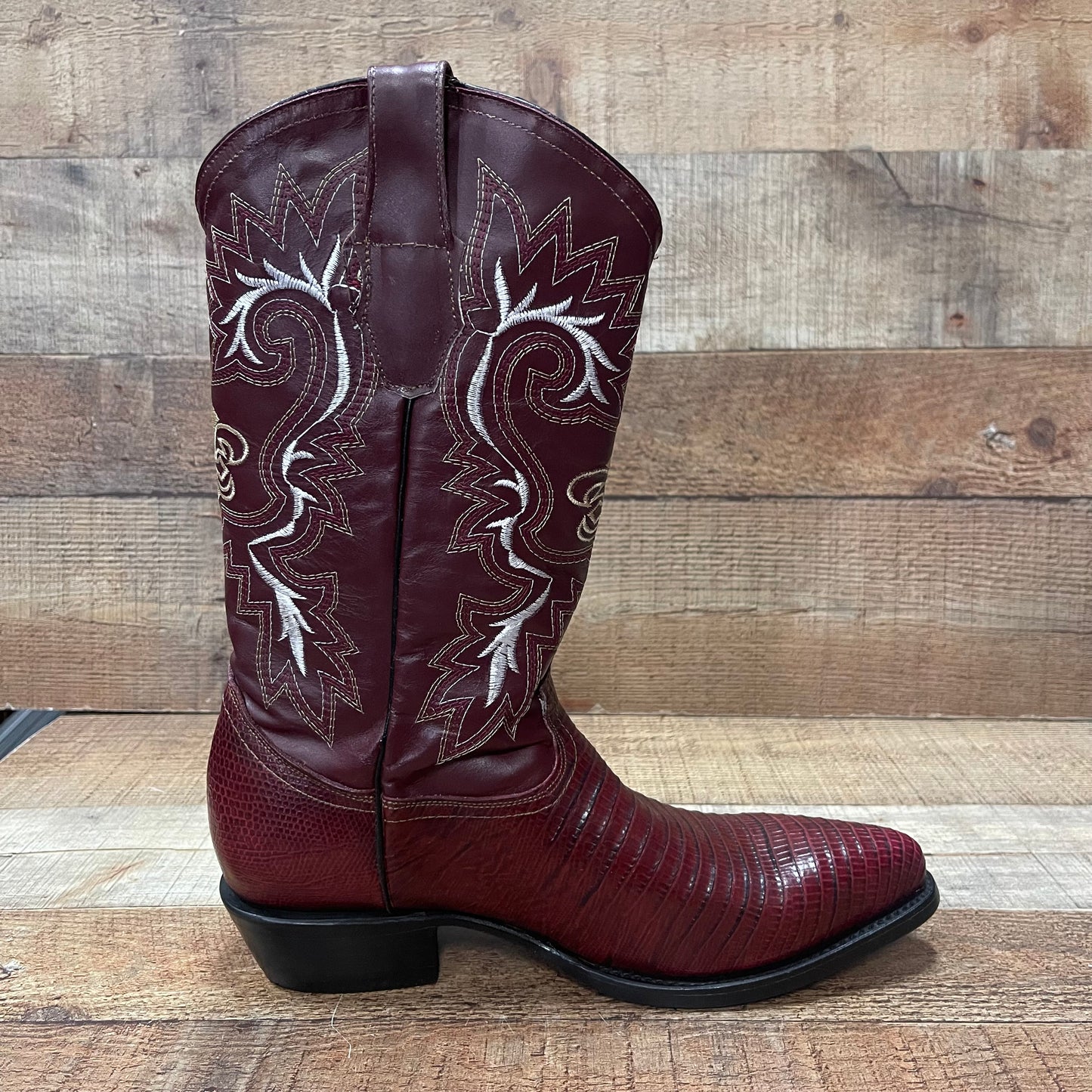 Men's Cowboy Boots Lizard Print Genuine Leather Western Est. 099 Lizard