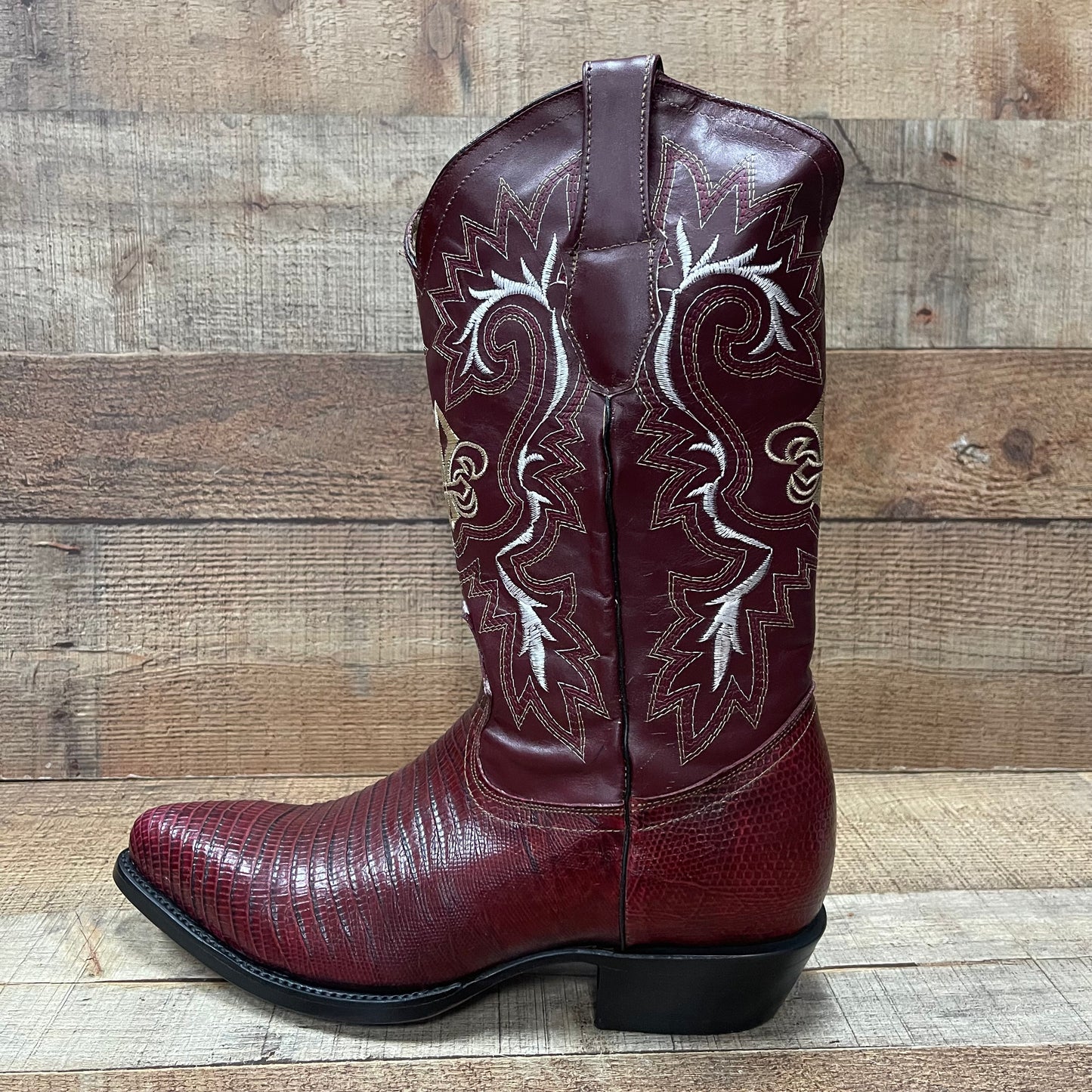Men's Cowboy Boots Lizard Print Genuine Leather Western Est. 099 Lizard