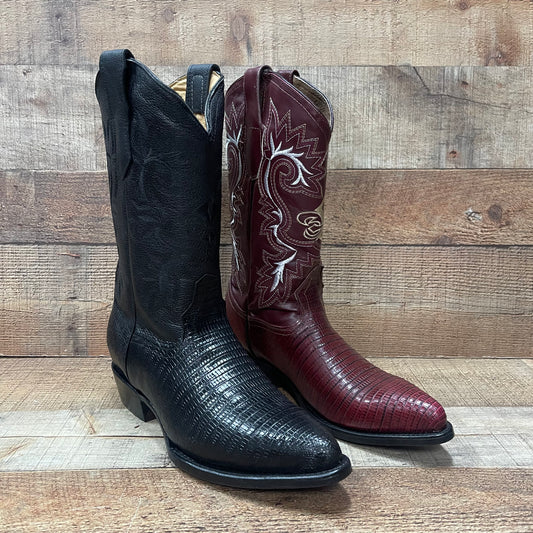 Men's Cowboy Boots Lizard Print Genuine Leather Western Est. 099 Lizard