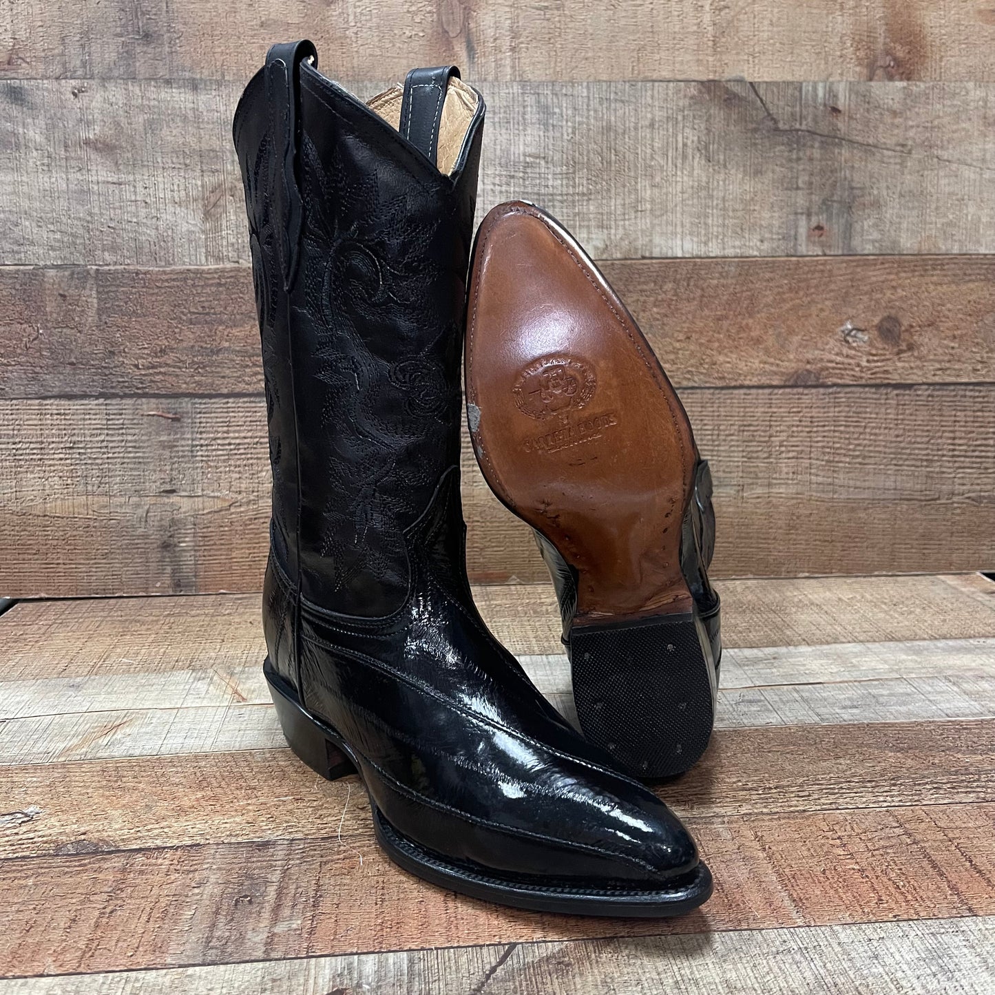 Men's Cowboy Boots Original Eel Leather Wester Pointy Boot Est. 099 Anguila Original
