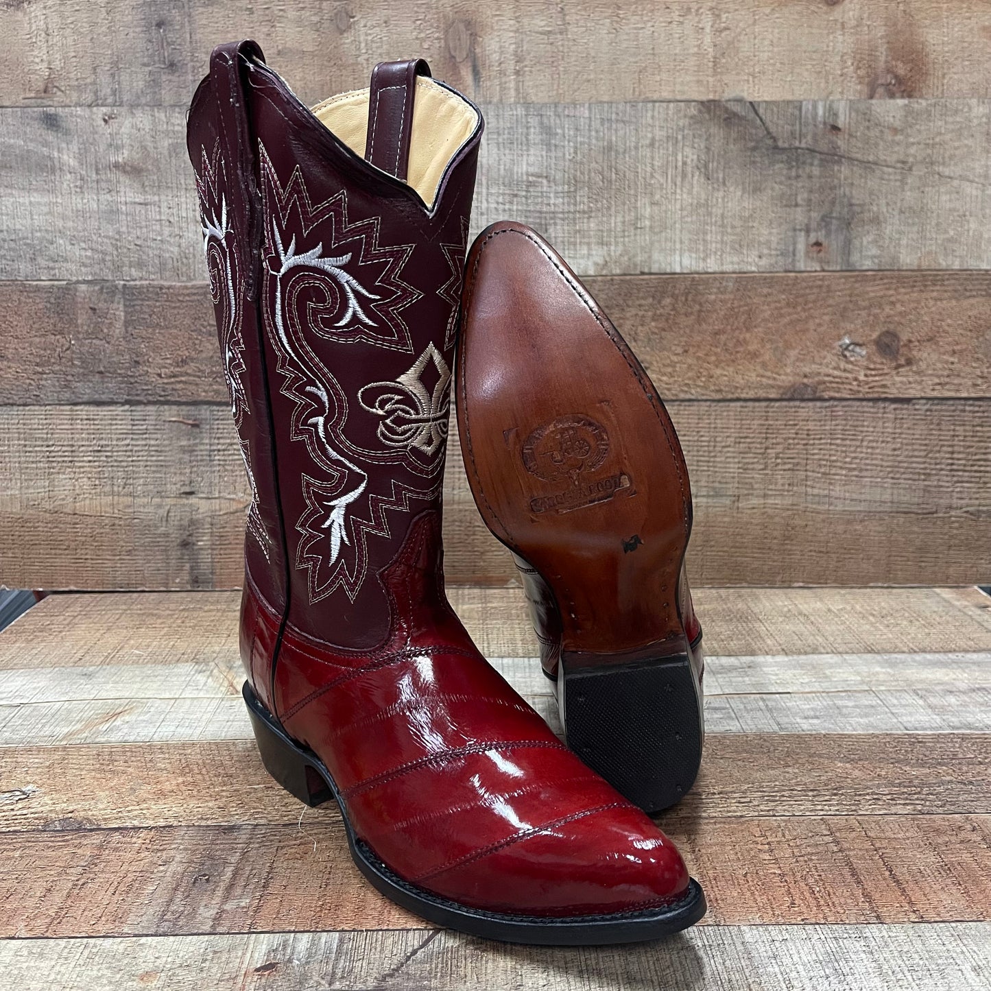 Men's Cowboy Boots Original Eel Leather Wester Pointy Boot Est. 099 Anguila Original