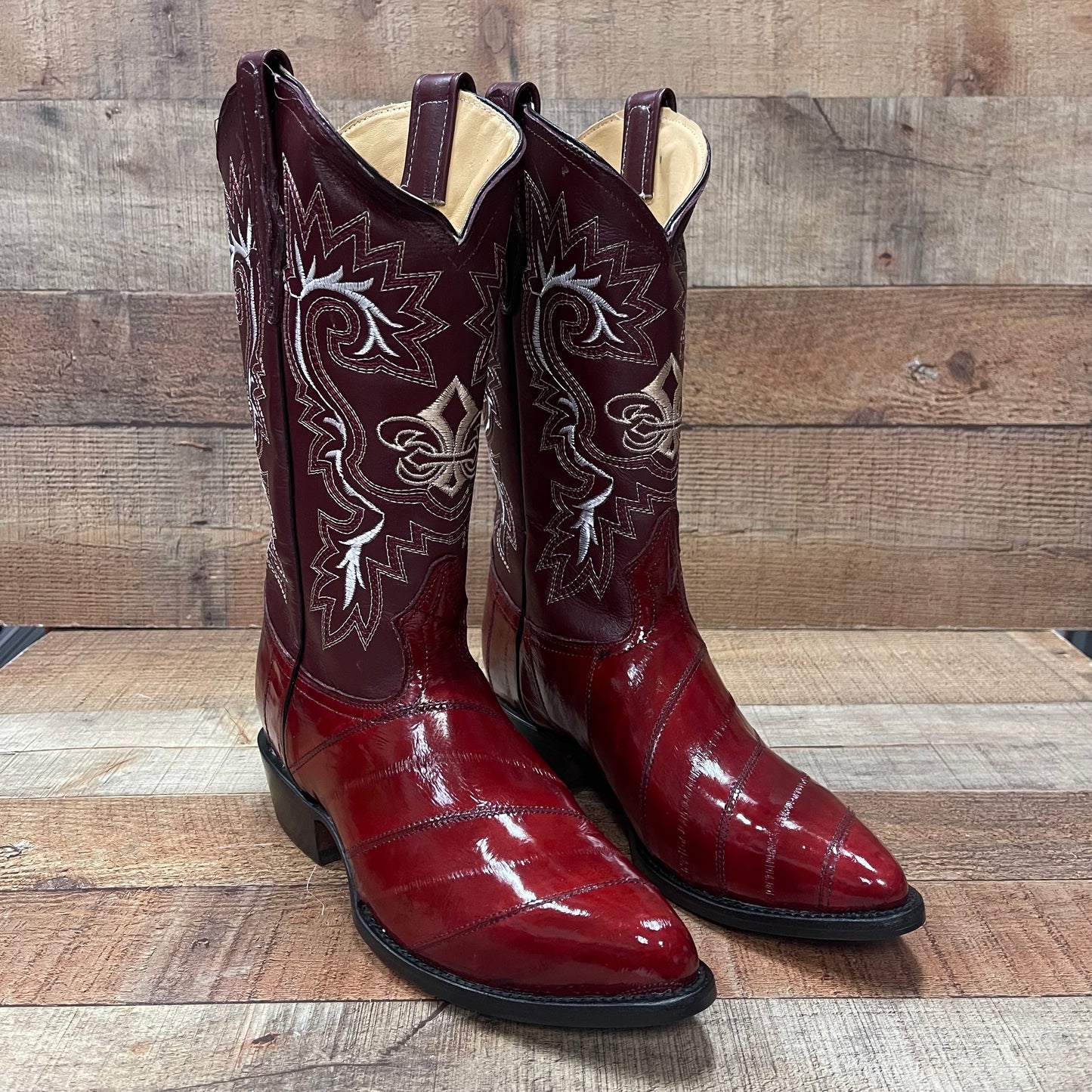 Men's Cowboy Boots Original Eel Leather Wester Pointy Boot Est. 099 Anguila Original