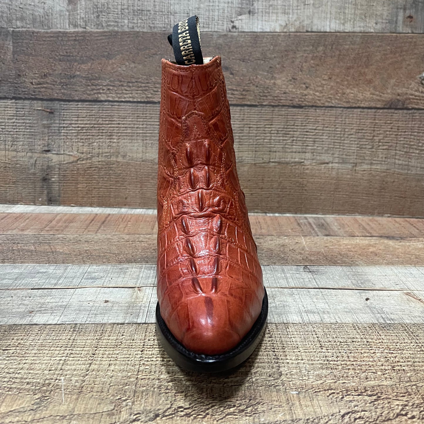 Men's Western Cowboy Crocodile Print Genuine Cowhide Leather Ankle Boot Est. Botin Vaquero Cocodrilo