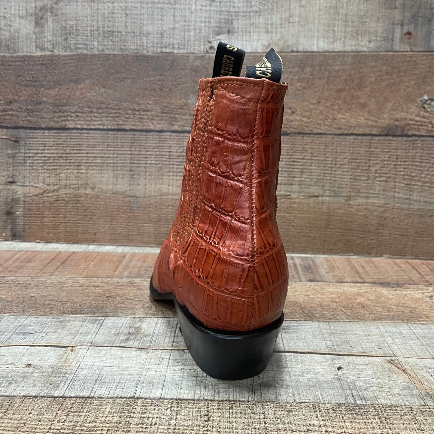 Men's Western Cowboy Crocodile Print Genuine Cowhide Leather Ankle Boot Est. Botin Vaquero Cocodrilo