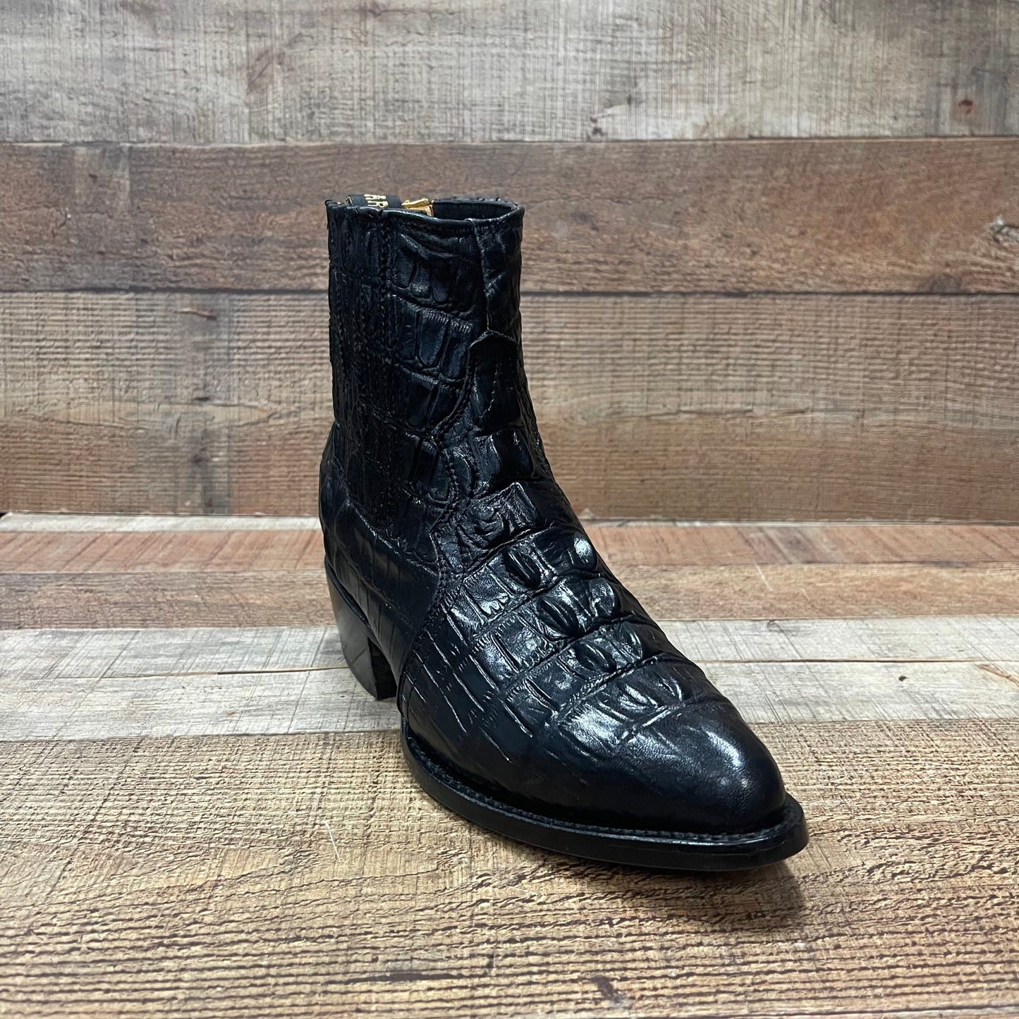 Men's Western Cowboy Crocodile Print Genuine Cowhide Leather Ankle Boot Est. Botin Vaquero Cocodrilo