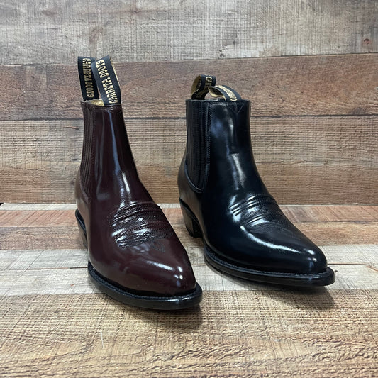 Men's Western Cowboy Genuine Cowhide Leather Napa Ankle Boot Est. Botin Vaquero Camaleony)