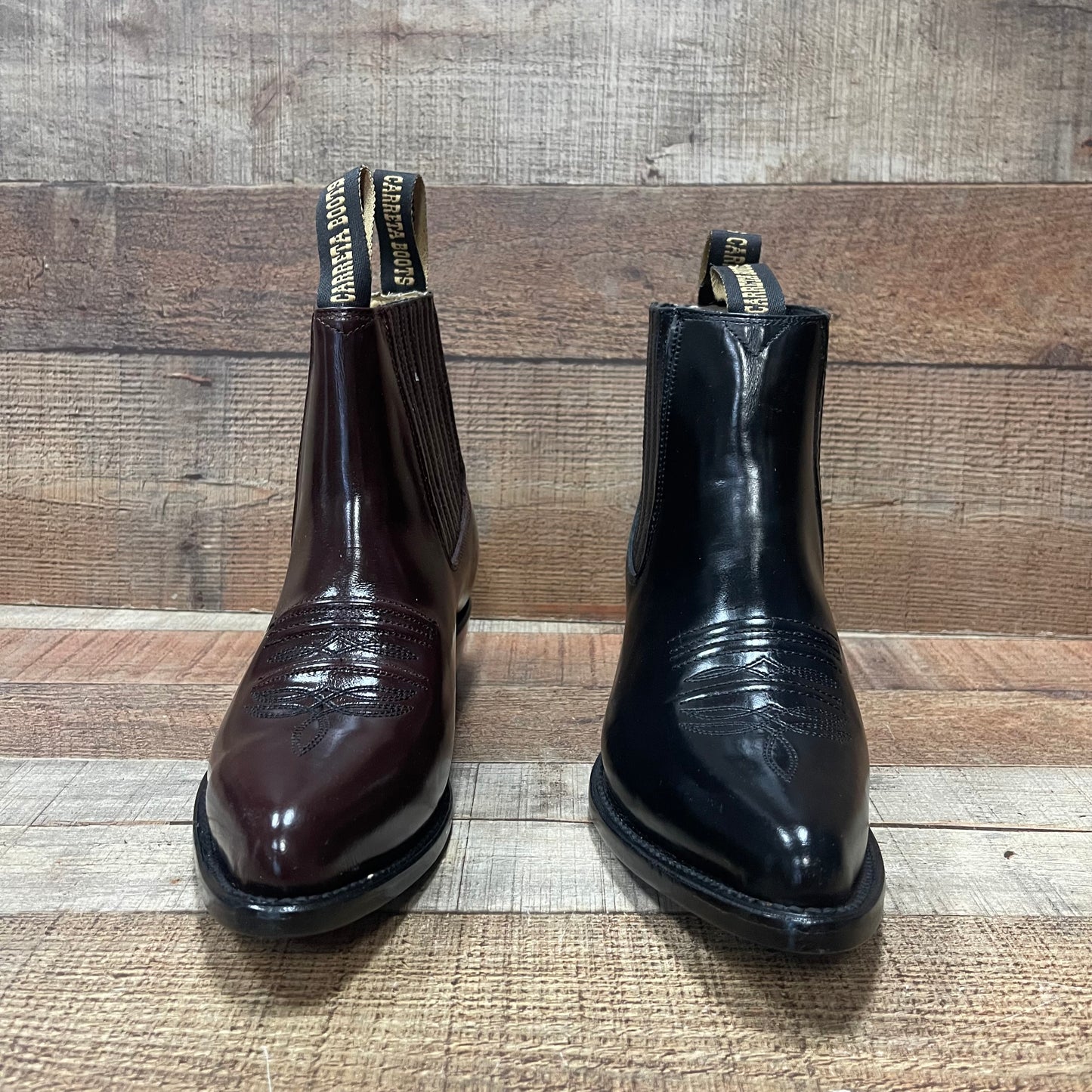 Men's Western Cowboy Genuine Cowhide Leather Napa Ankle Boot Est. Botin Vaquero Camaleony)