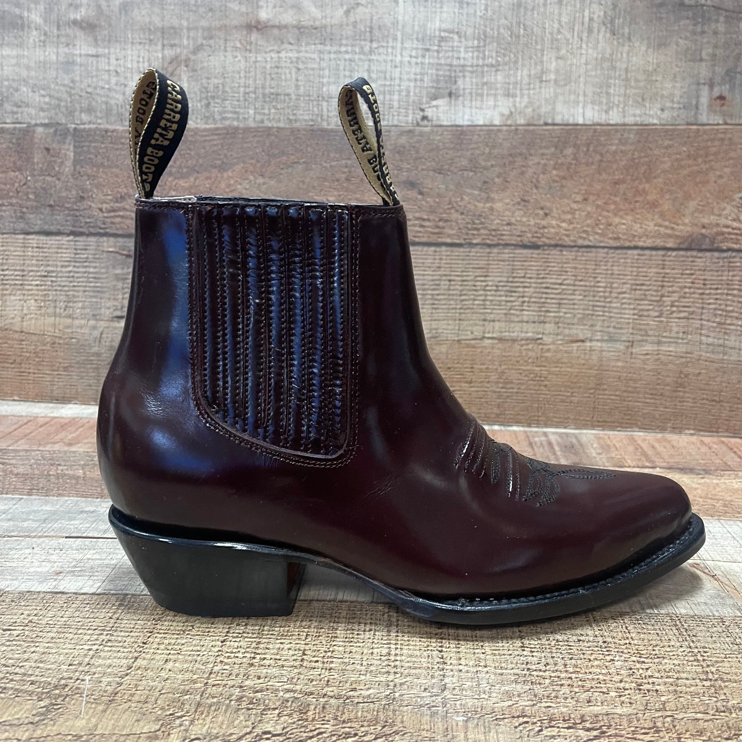 Men's Western Cowboy Genuine Cowhide Leather Napa Ankle Boot Est. Botin Vaquero Camaleony)