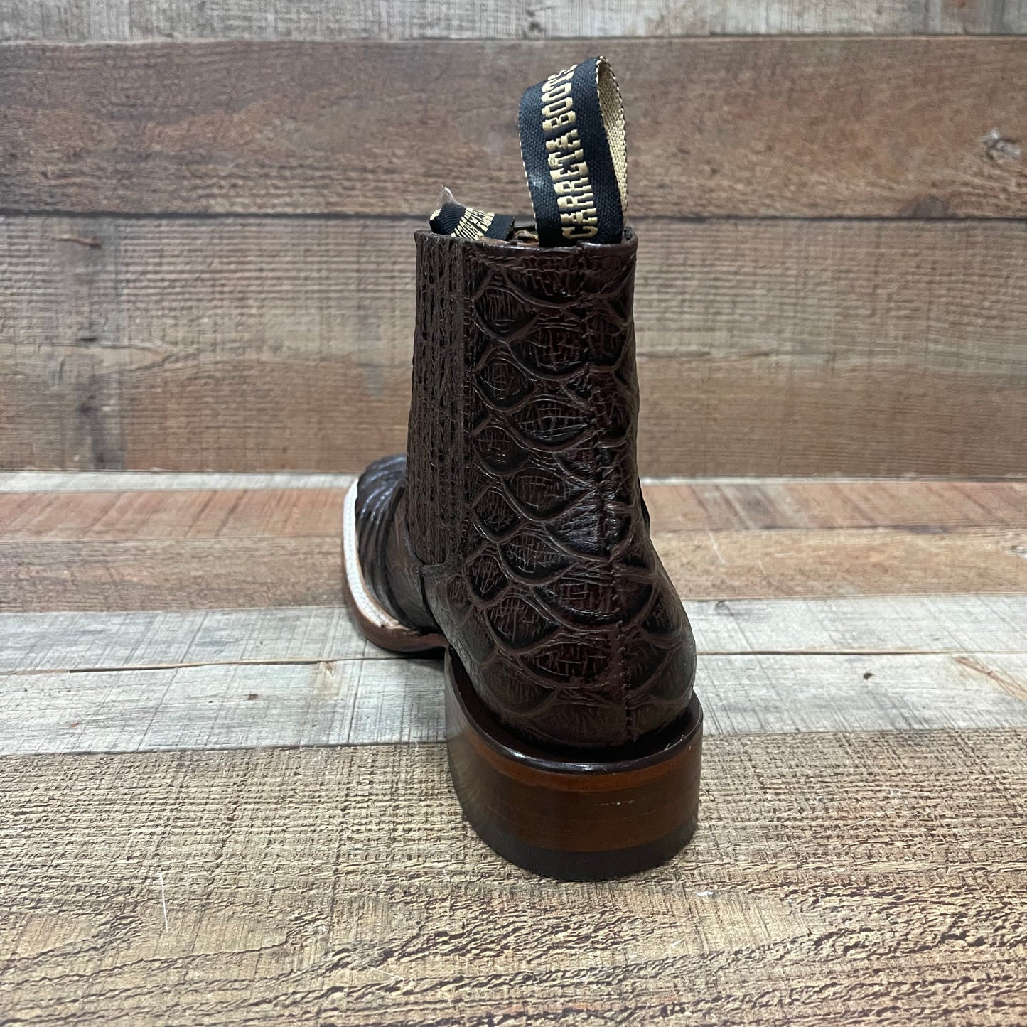 Men's Western Cowboy Jumbo Python Print Genuine Cowhide Leather Ankle Boot Botin Est.389 Piton Jumbo