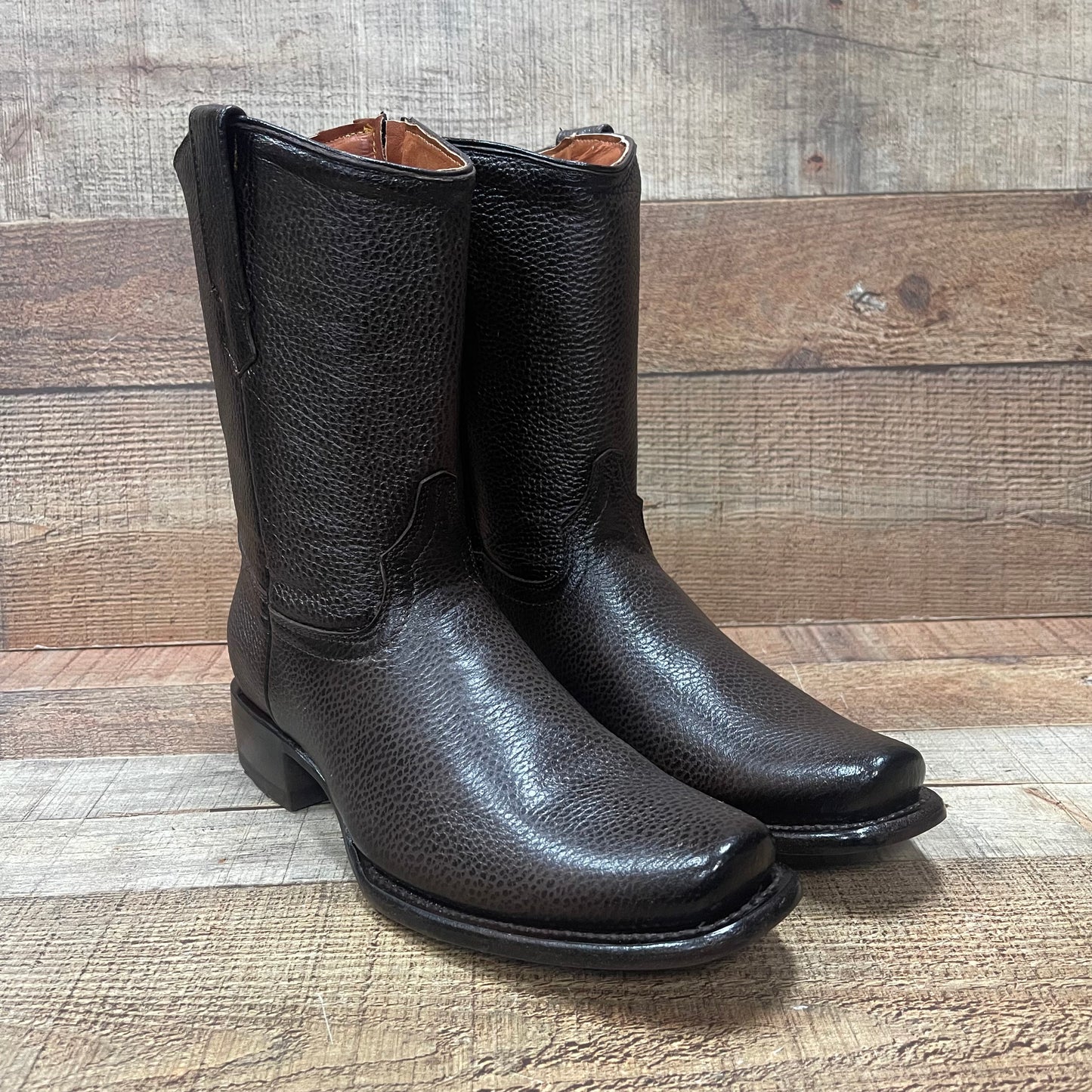 Men's Western Cowboy Zipper Genuine Leather American Deer Boots Dubai Toe Est. 264