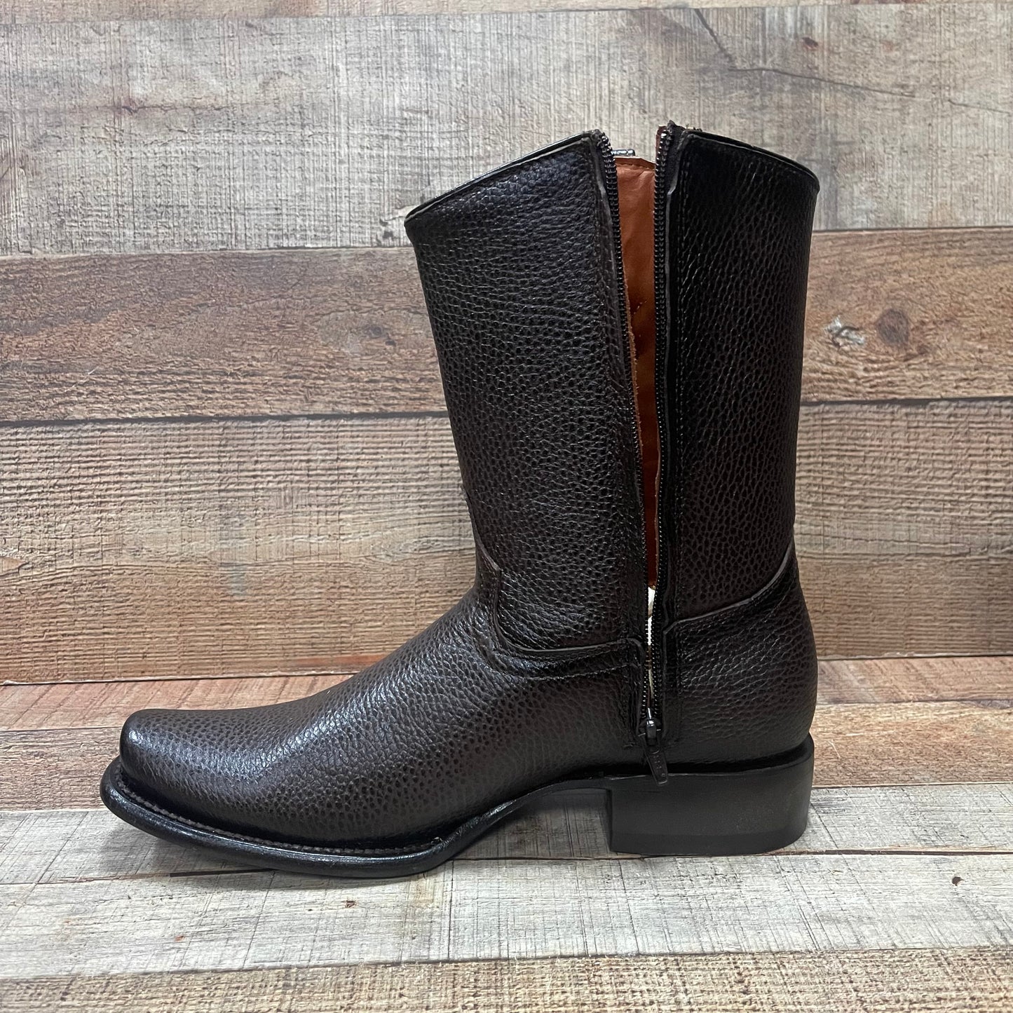 Men's Western Cowboy Zipper Genuine Leather American Deer Boots Dubai Toe Est. 264