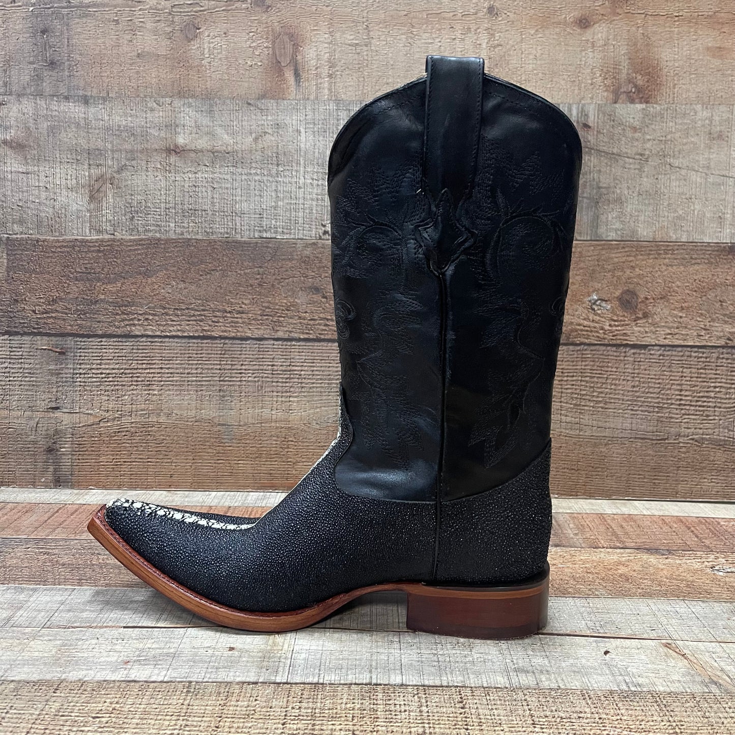 Men's Cowboy Western Exotic Stingray Print Pointed Toe Boot Bota Mantarraya Puntal Est.097