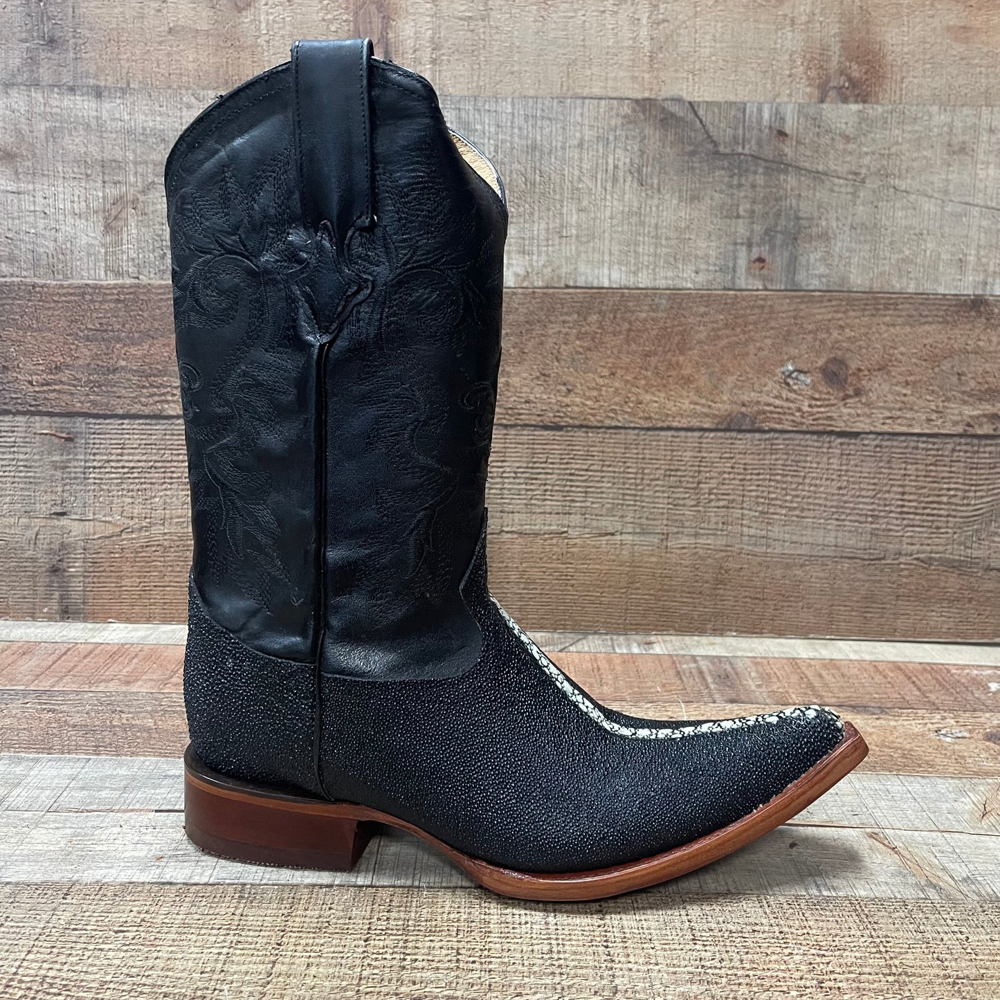 Men's Cowboy Western Exotic Stingray Print Pointed Toe Boot Bota Mantarraya Puntal Est.097