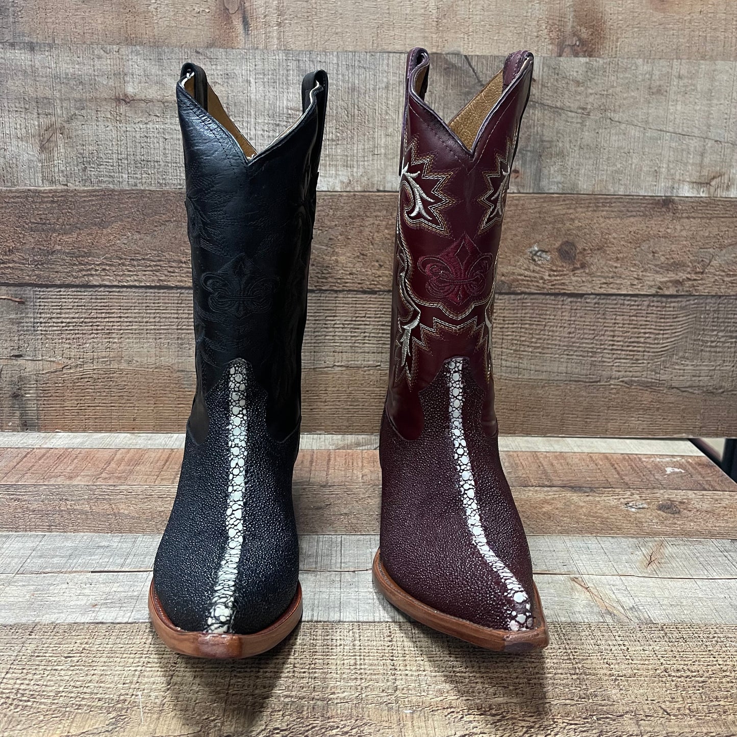Men's Cowboy Western Exotic Stingray Print Pointed Toe Boot Bota Mantarraya Puntal Est.097