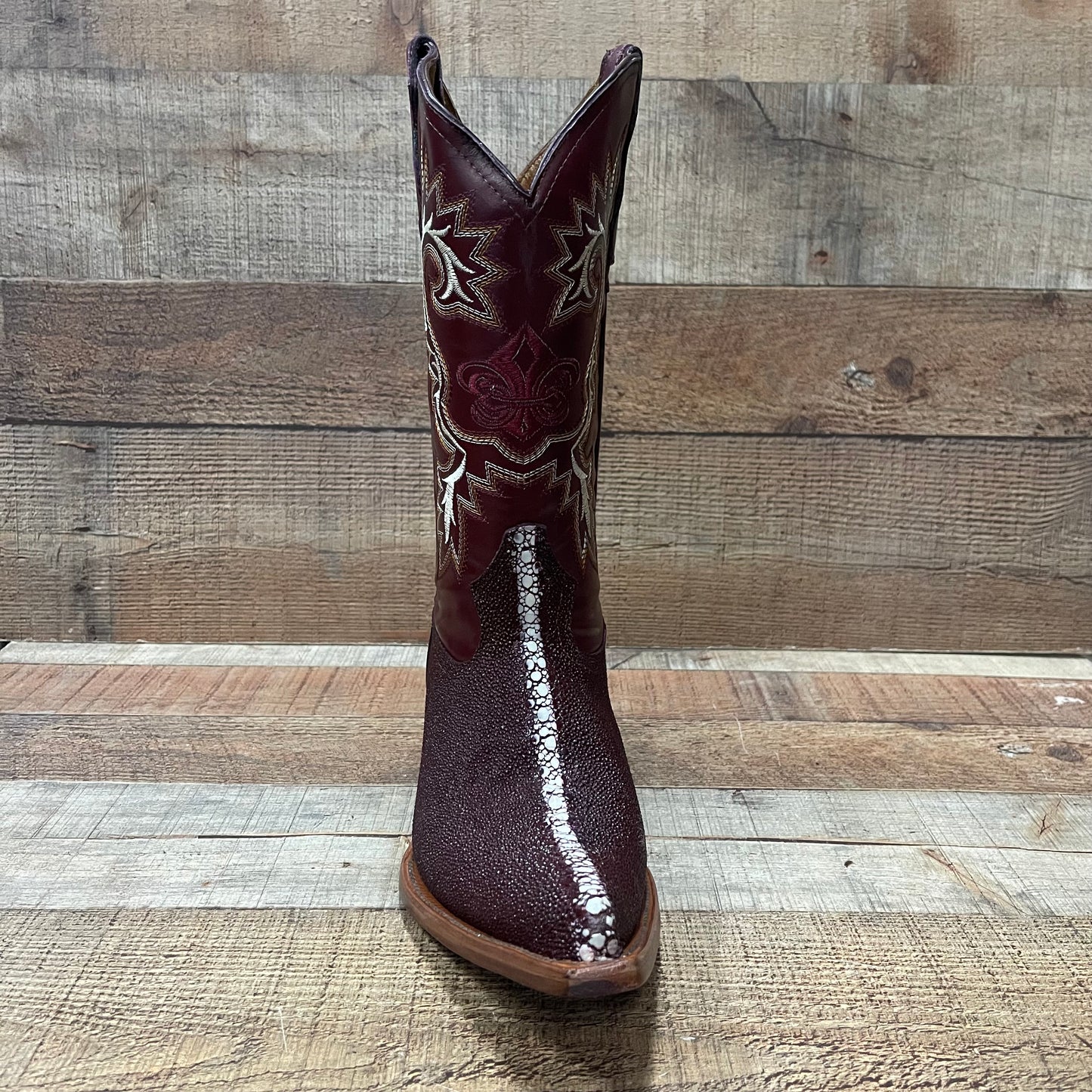 Men's Cowboy Western Exotic Stingray Print Pointed Toe Boot Bota Mantarraya Puntal Est.097