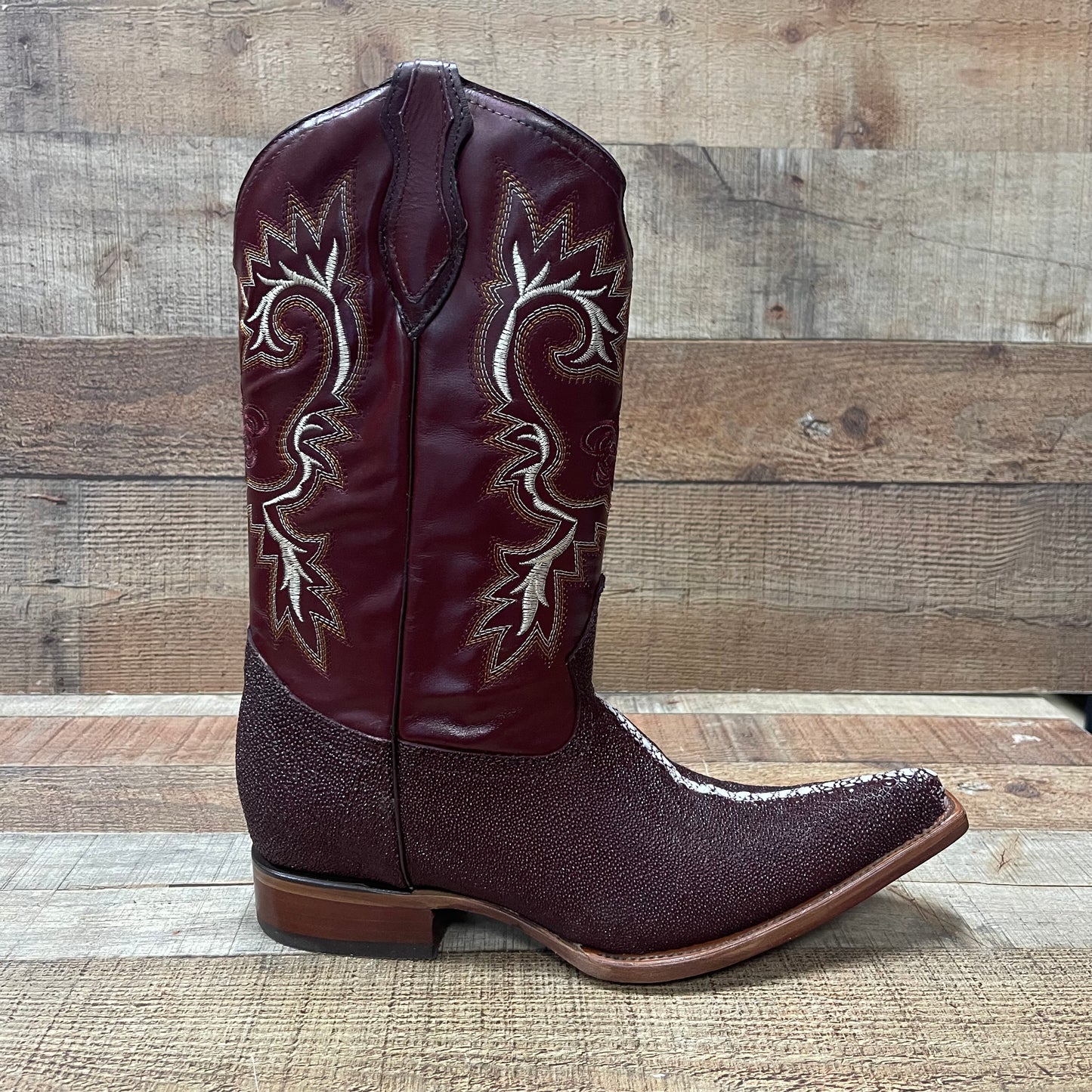 Men's Cowboy Western Exotic Stingray Print Pointed Toe Boot Bota Mantarraya Puntal Est.097