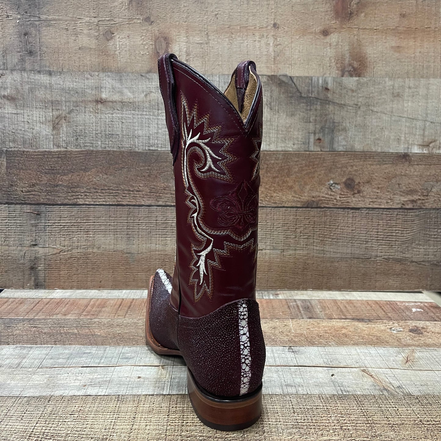 Men's Cowboy Western Exotic Stingray Print Pointed Toe Boot Bota Mantarraya Puntal Est.097