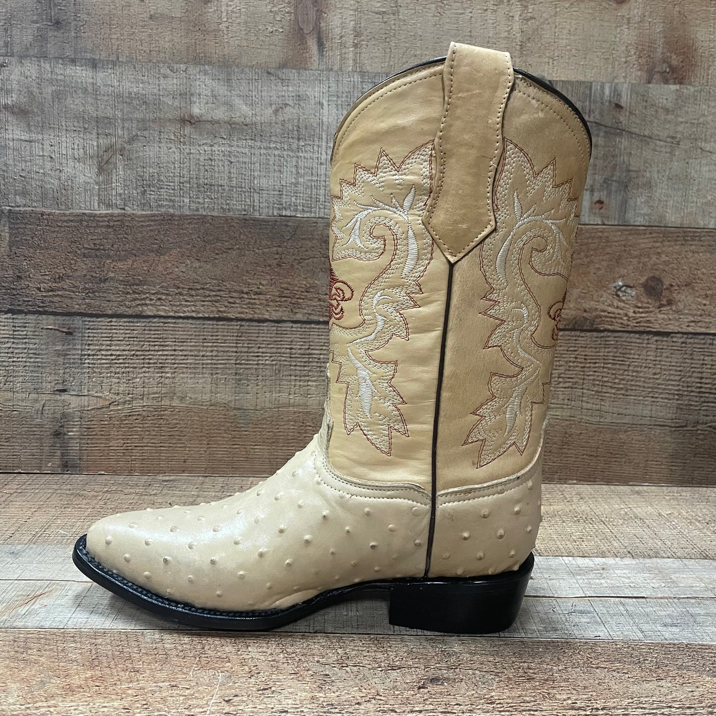 Men's Cowboy Western Ostrich Print Pointed Boots Bota Avestruz Vaquera Puntal Est.099