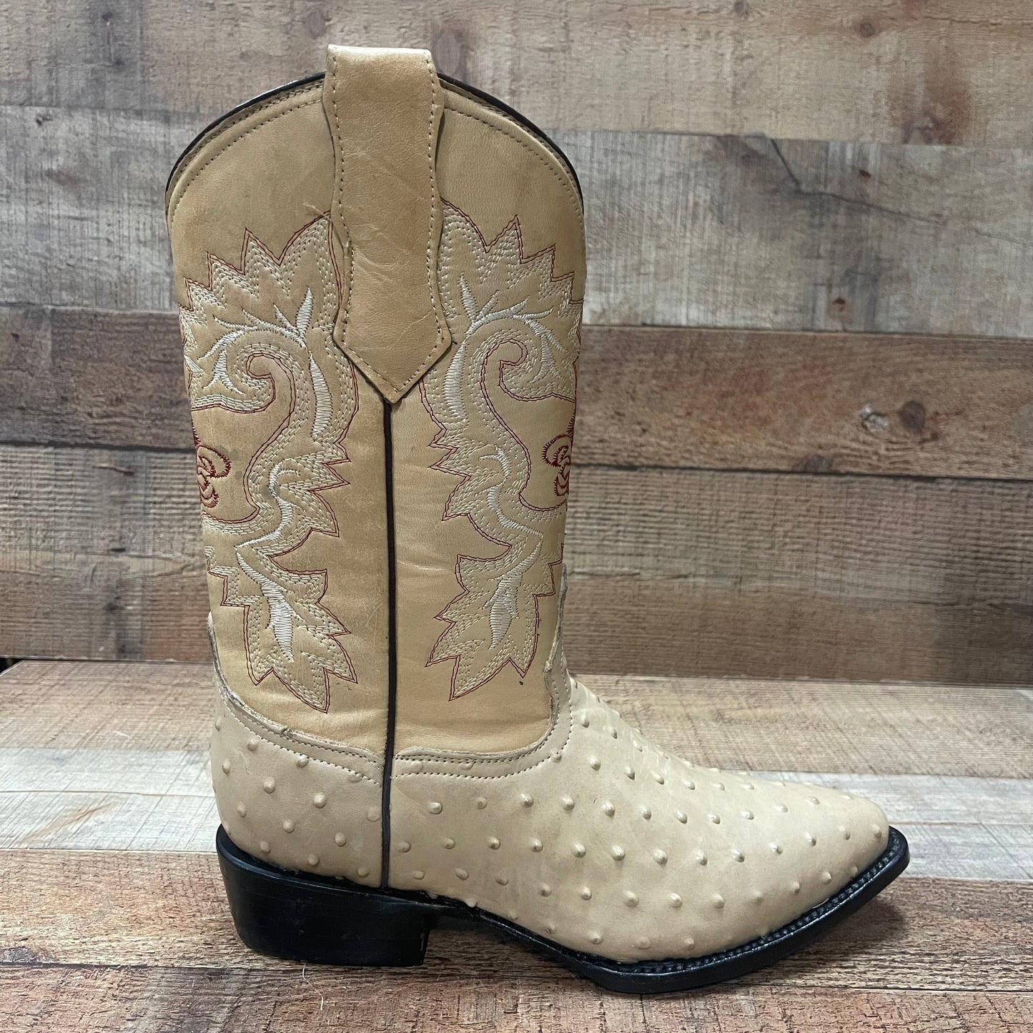 Men's Cowboy Western Ostrich Print Pointed Boots Bota Avestruz Vaquera Puntal Est.099