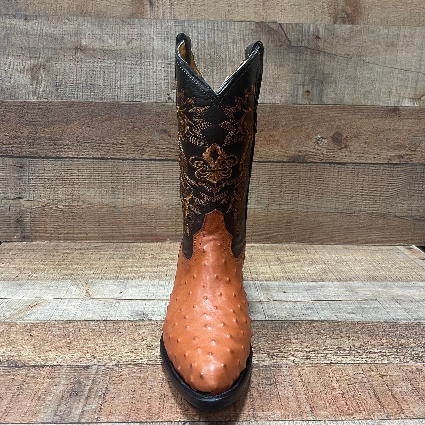 Men's Cowboy Western Ostrich Print Pointed Boots Bota Avestruz Vaquera Puntal Est.099