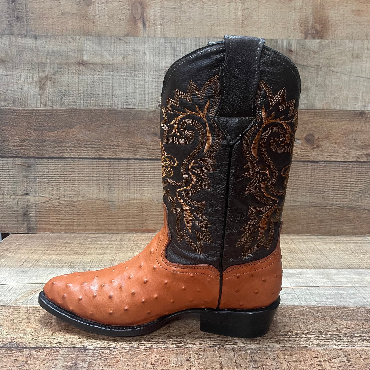 Men's Cowboy Western Ostrich Print Pointed Boots Bota Avestruz Vaquera Puntal Est.099