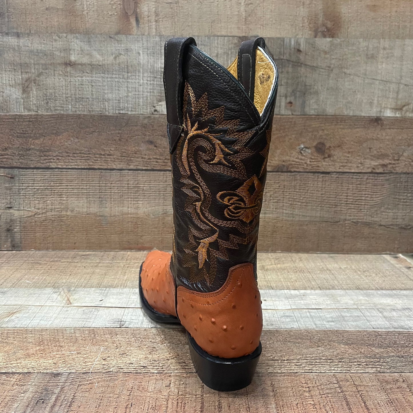 Men's Cowboy Western Ostrich Print Pointed Boots Bota Avestruz Vaquera Puntal Est.099