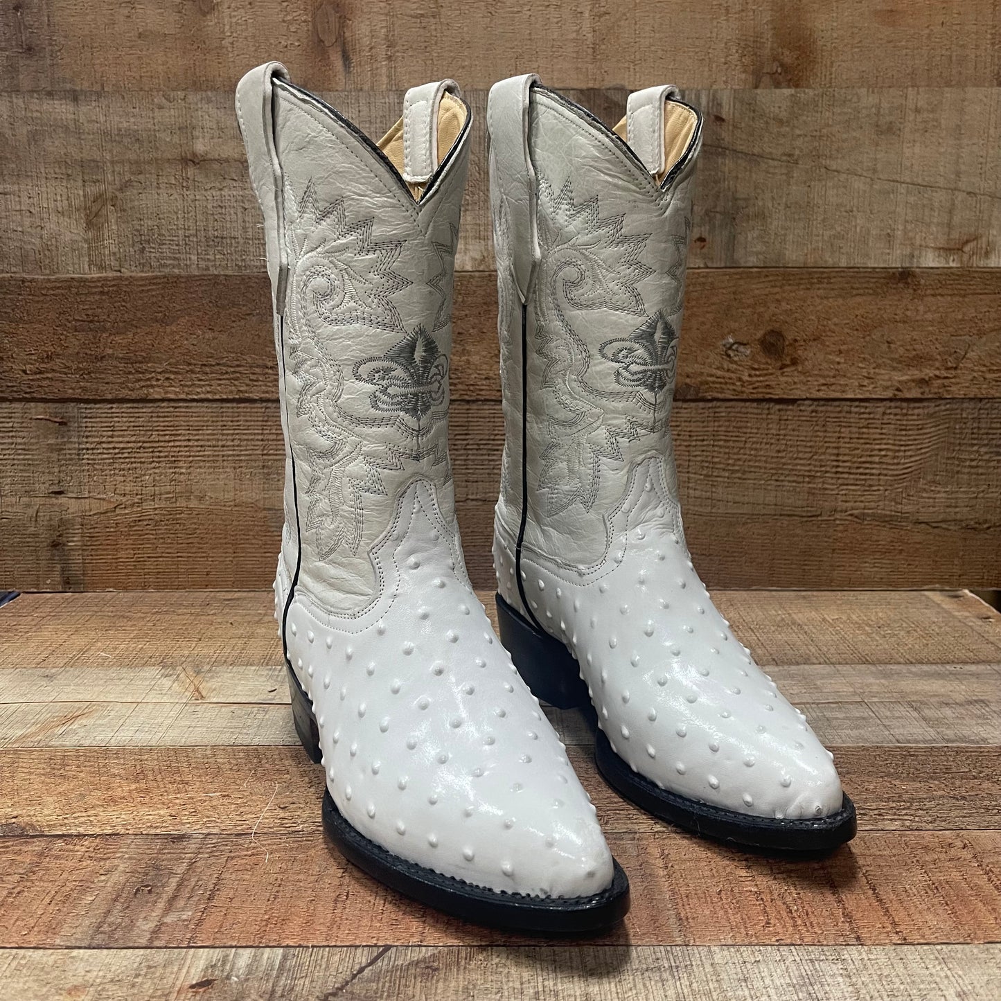 Men's Cowboy Western Ostrich Print Pointed Boots Bota Avestruz Vaquera Puntal Est.099