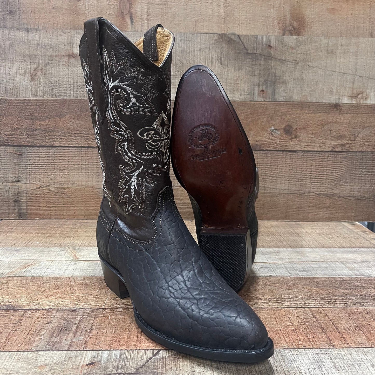 Men's Cowboy Boots Genuine Bull Neck Leather Western Est. 099 Cuello de Toro