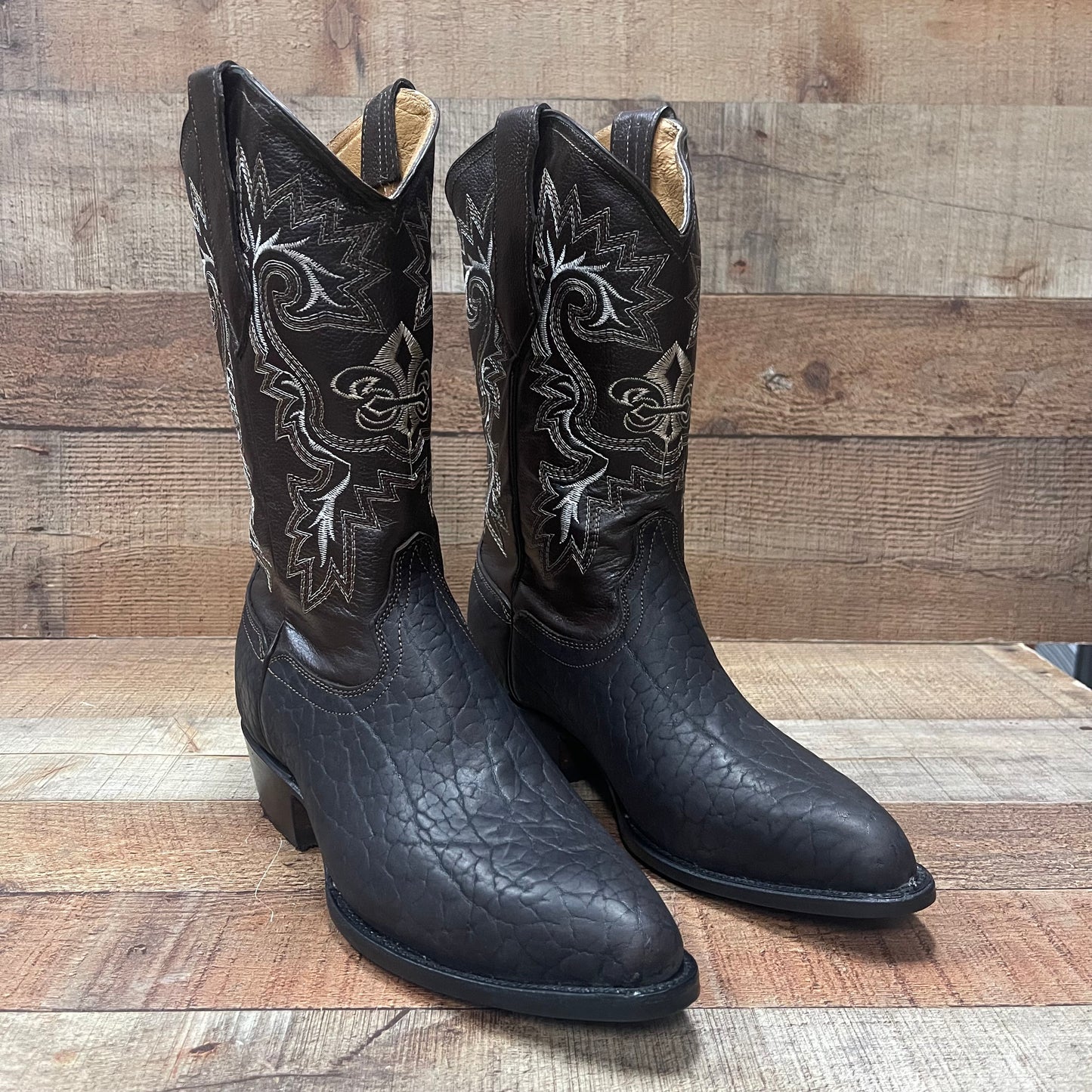 Men's Cowboy Boots Genuine Bull Neck Leather Western Est. 099 Cuello de Toro