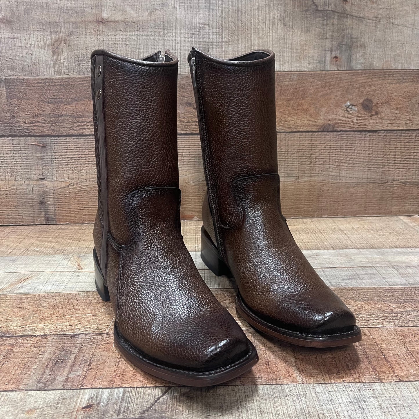 Men's Western Cowboy Zipper Genuine Leather Boots Dubai Toe Est. 004