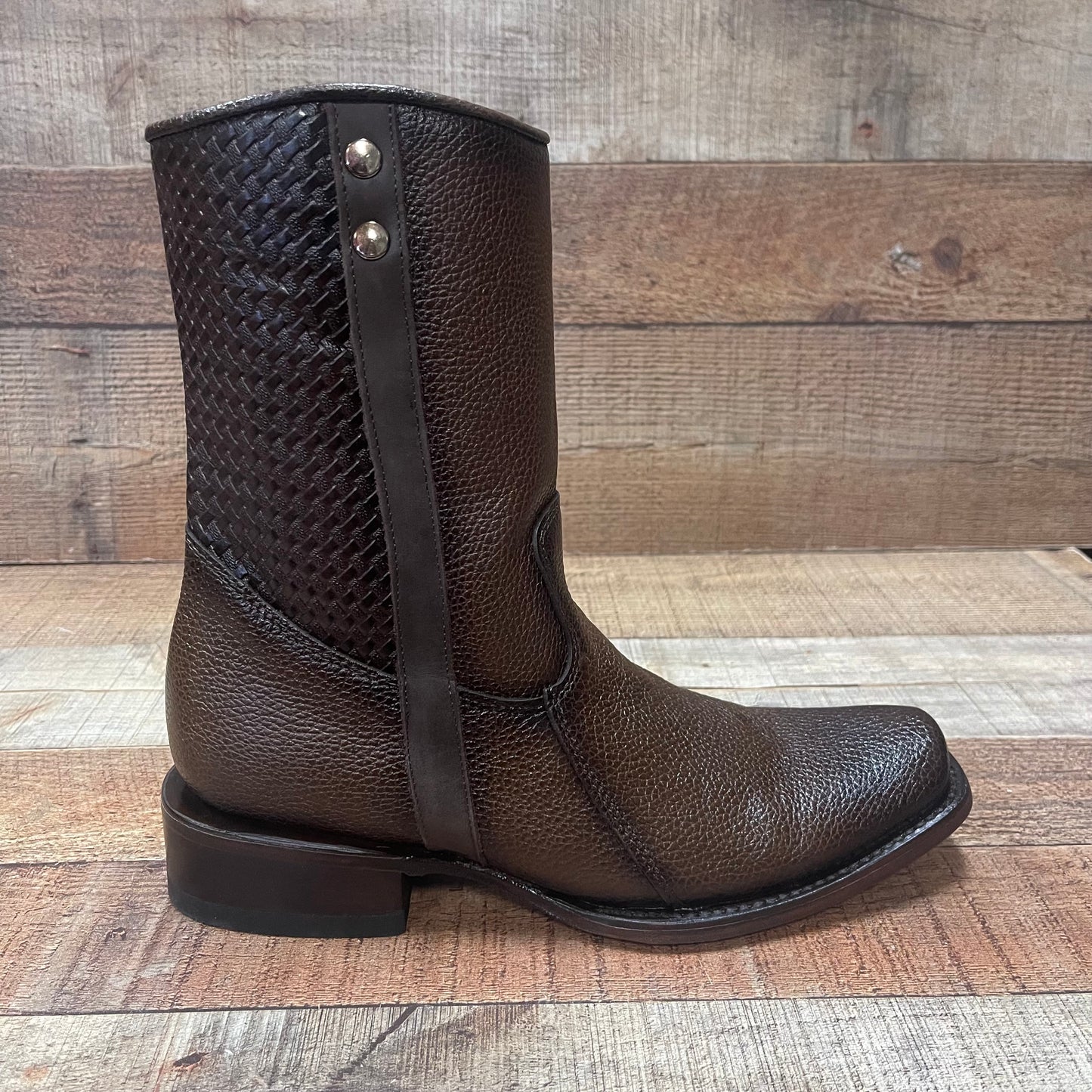 Men's Western Cowboy Zipper Genuine Leather Boots Dubai Toe Est. 004