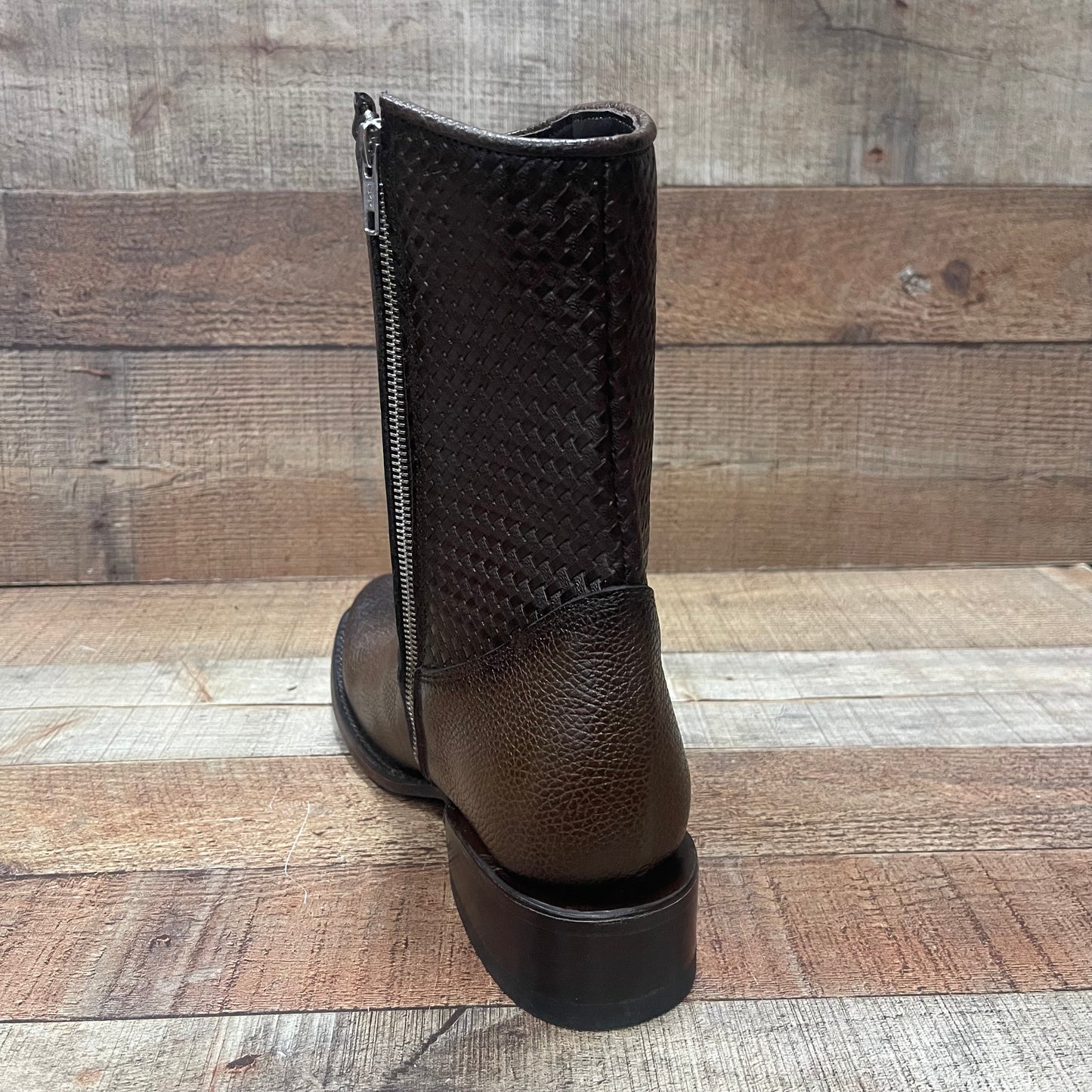 Men's Western Cowboy Zipper Genuine Leather Boots Dubai Toe Est. 004