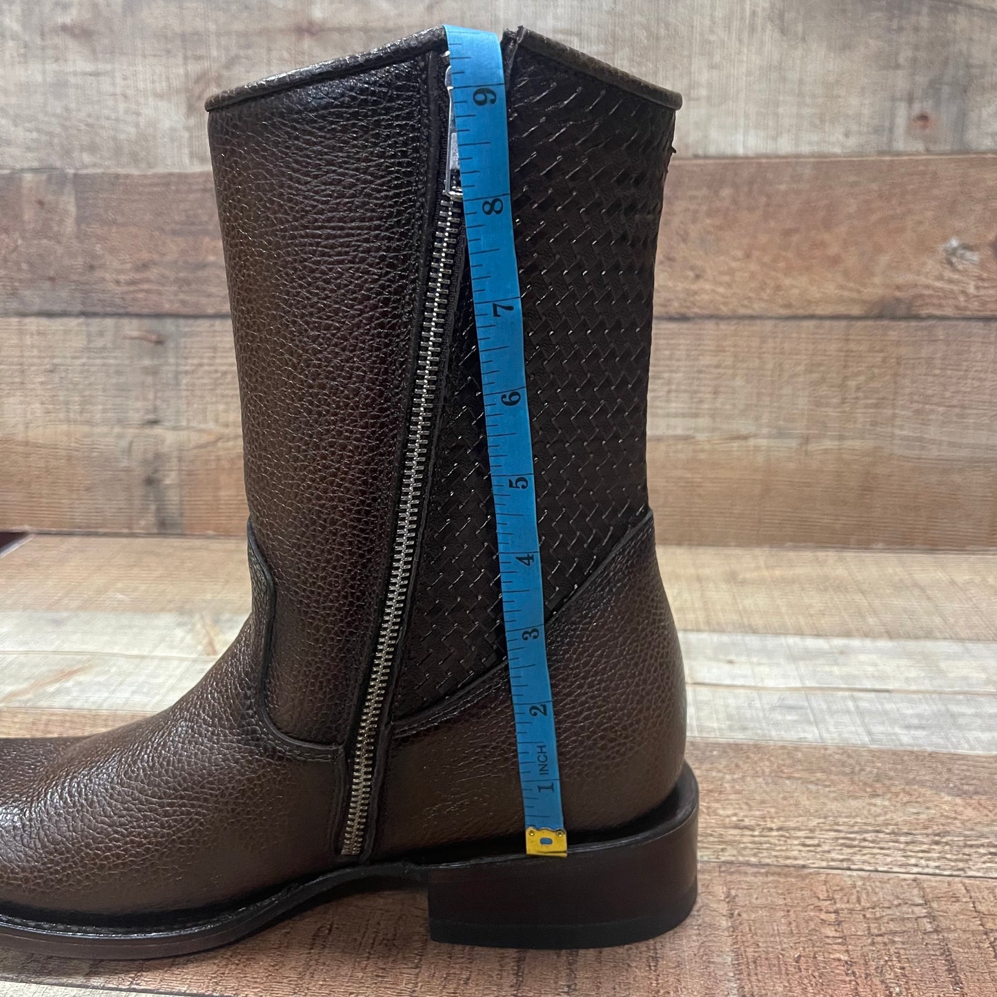 Men's Western Cowboy Zipper Genuine Leather Boots Dubai Toe Est. 004