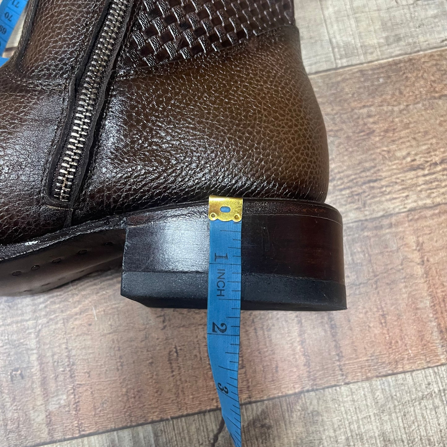 Men's Western Cowboy Zipper Genuine Leather Boots Dubai Toe Est. 004