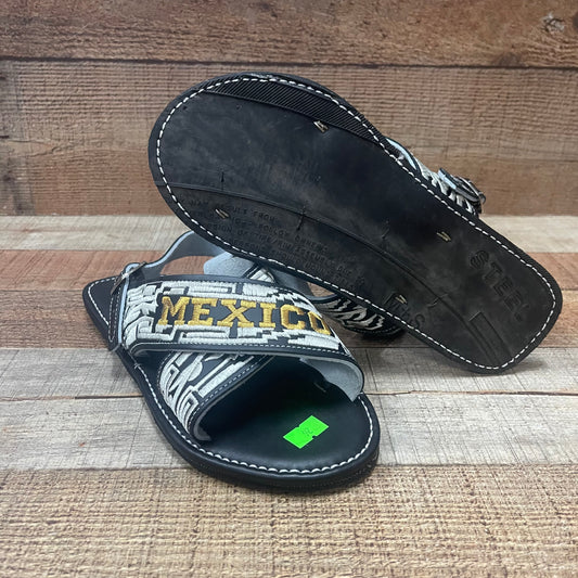Huarache Cruzado acolchado de cuero mexicano para hombre